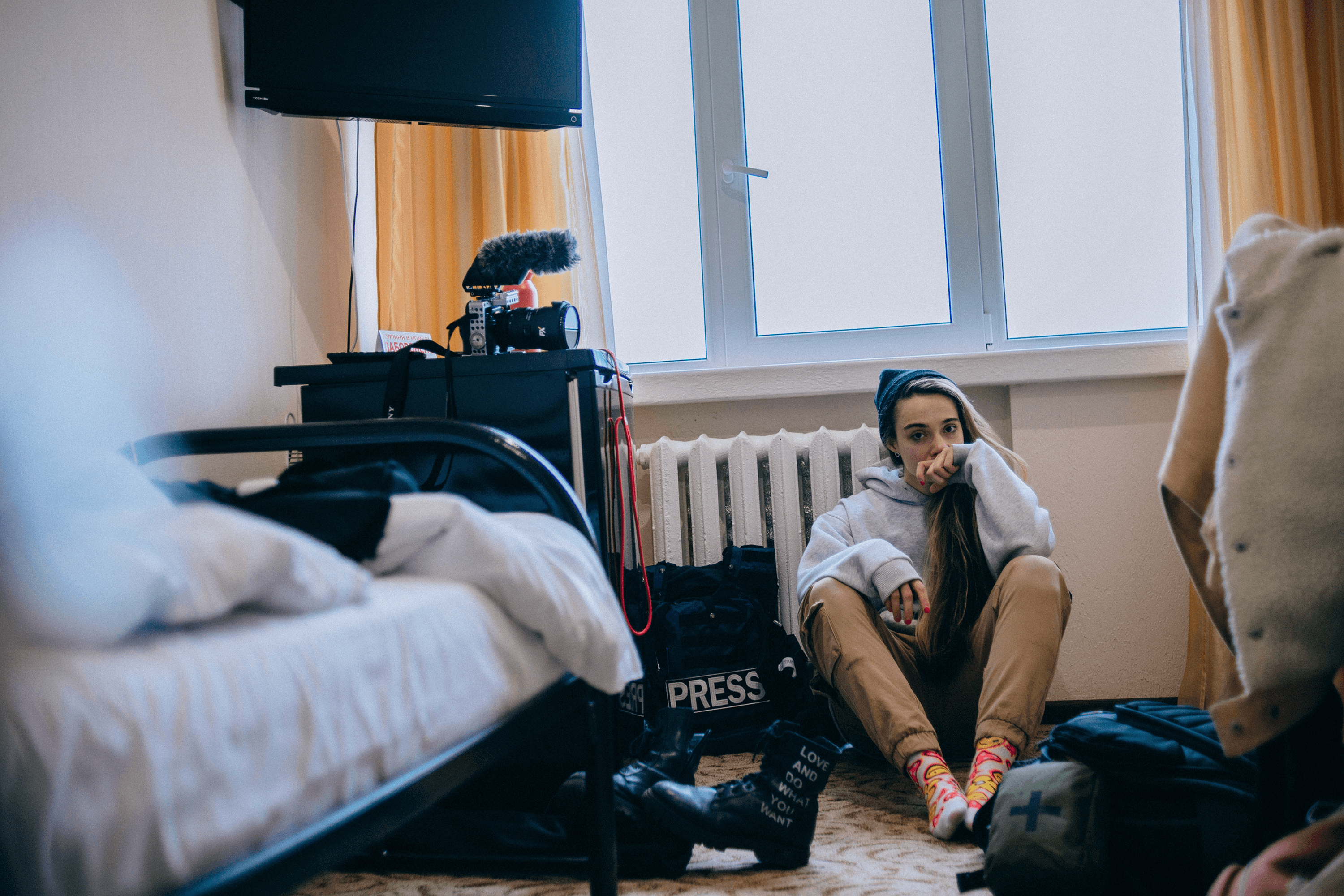 Self-portrait in Kramatorsk, Donetsk region. 25 February, 2022.