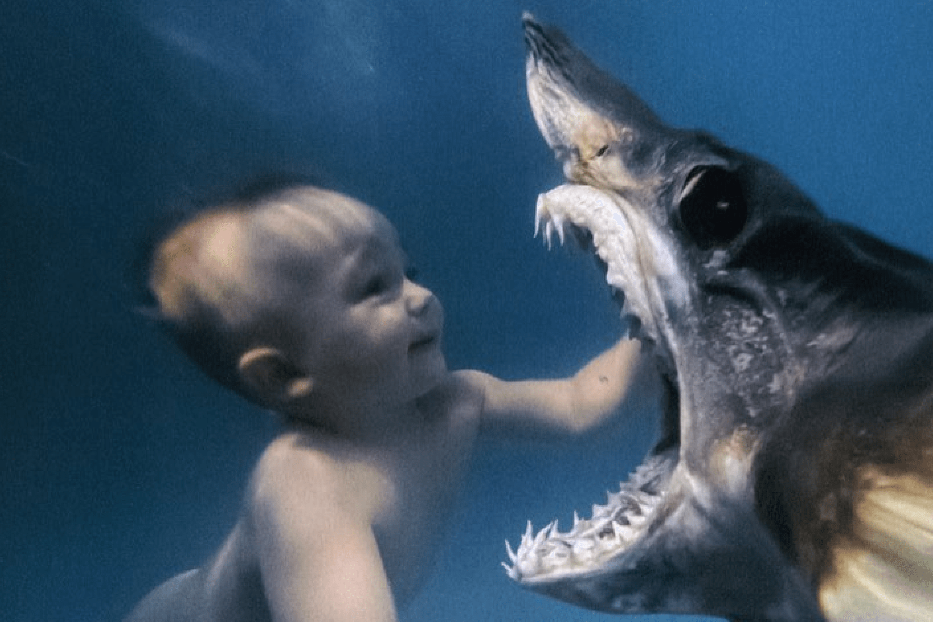 Photo from the series “Save Cyucyurka!” dedicated to childhood fears of Ukrainians. Anton, 27, believed as a child that if he swam too long in the river, a fish could bite off his penis.