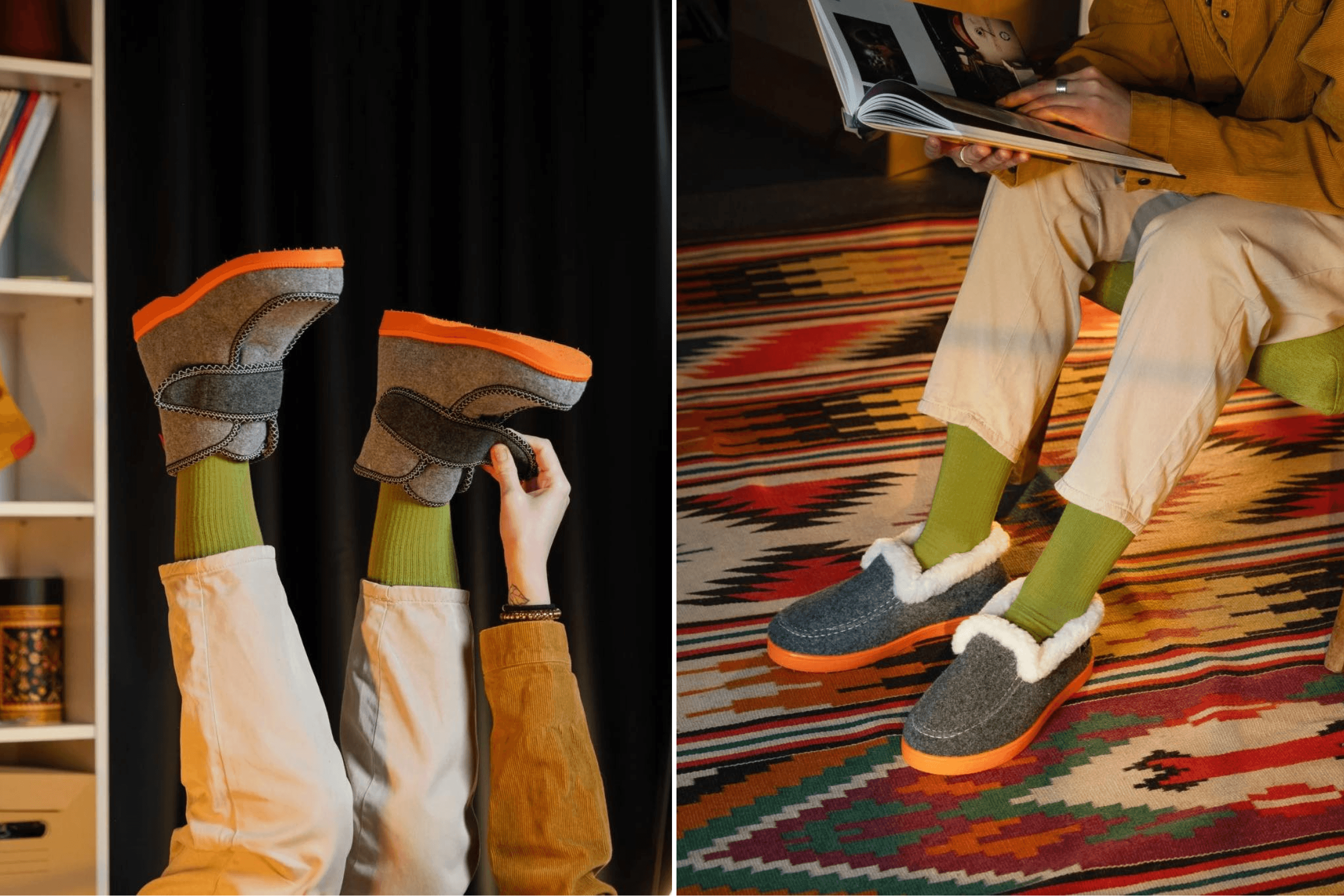 Felt boots by the Dodo Socks brand.