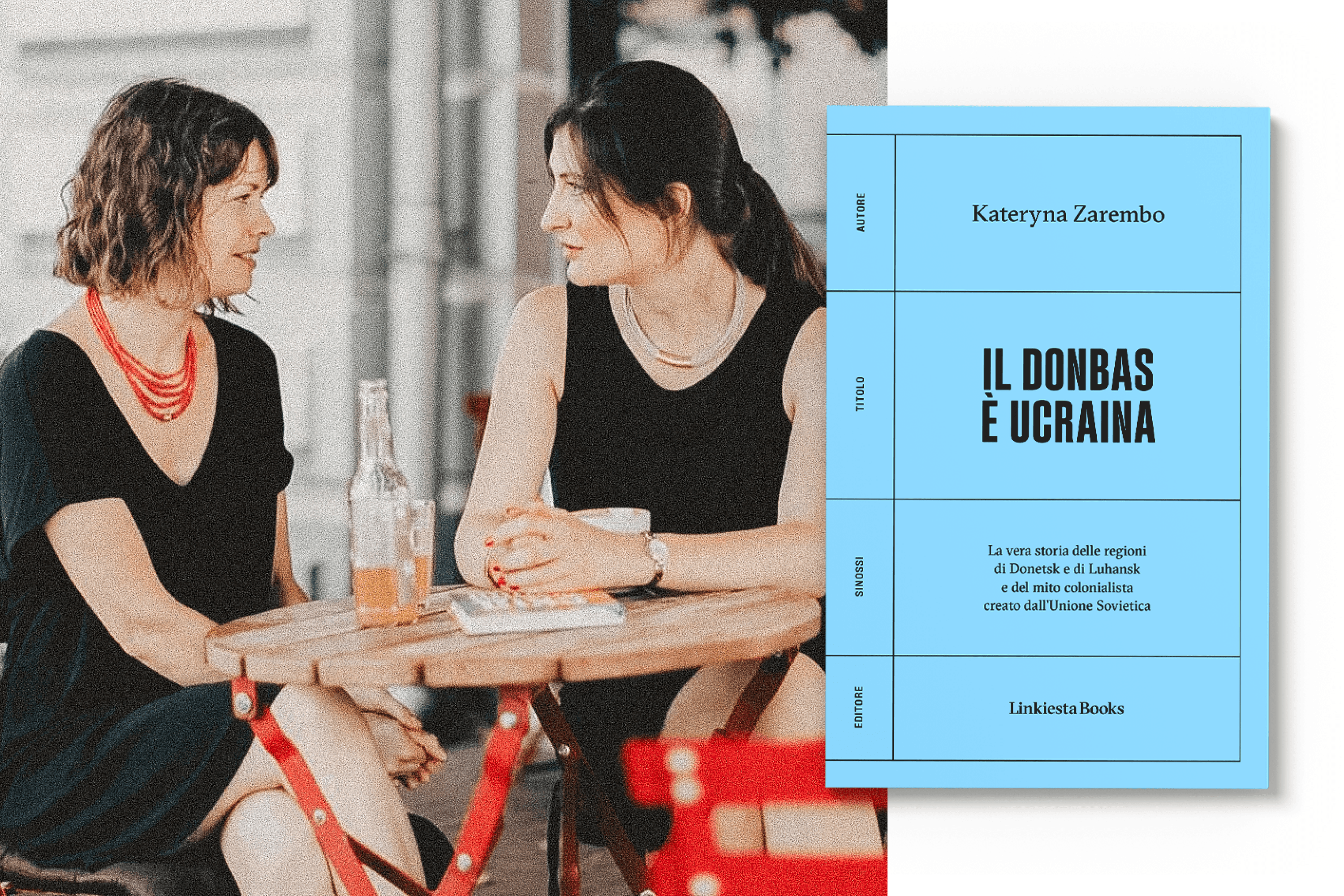 Yaryna Grusha with Kateryna Zarembo, author of the book “The Sunrise of the Ukrainian Sun,” which Yaryna translated into Italian. Kyiv, 2023.
