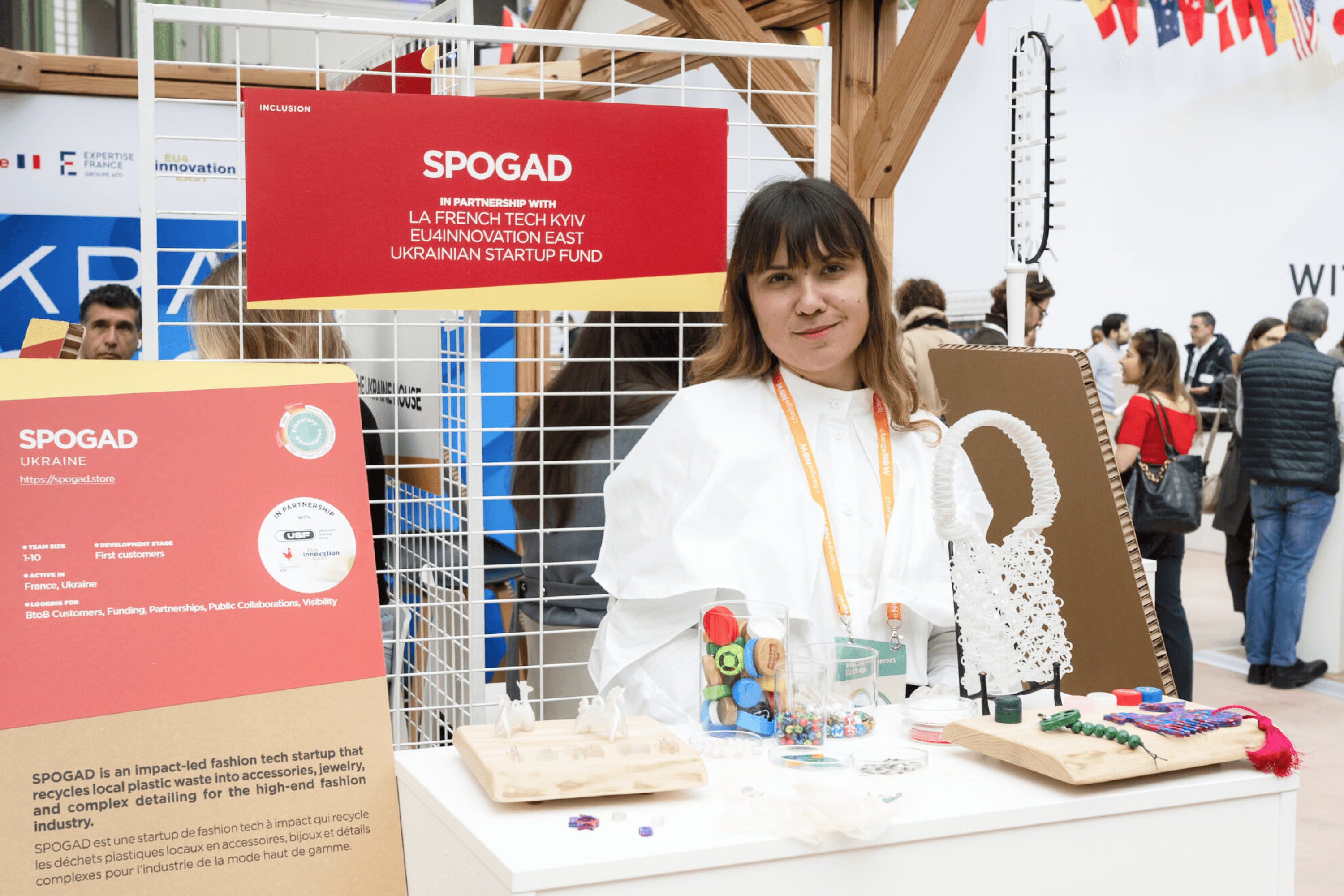 Representatives of the Ukrainian brand Spogad at the ChangeNOW conference in France.