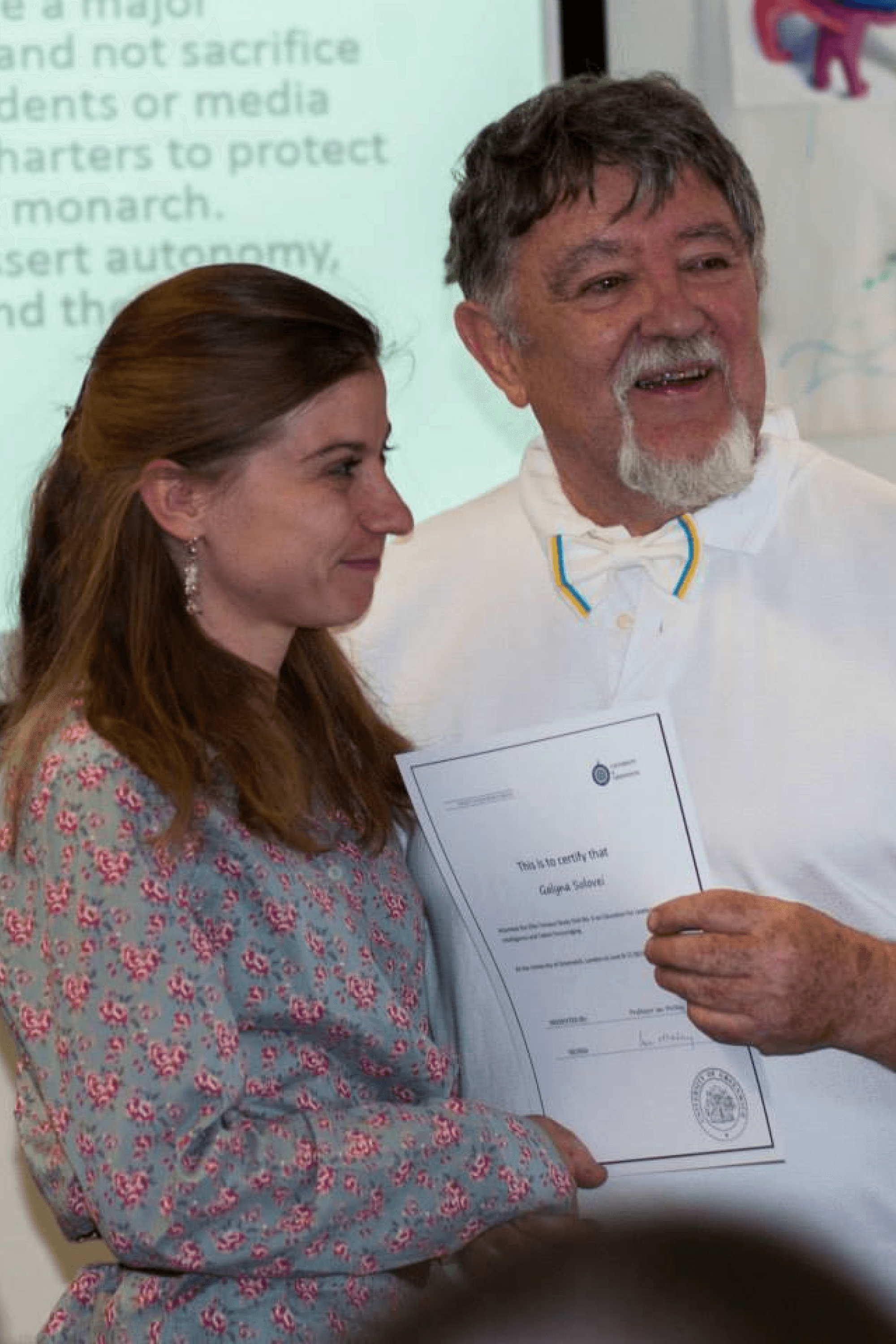 Halyna Solovei received a diploma in leadership. 2015.