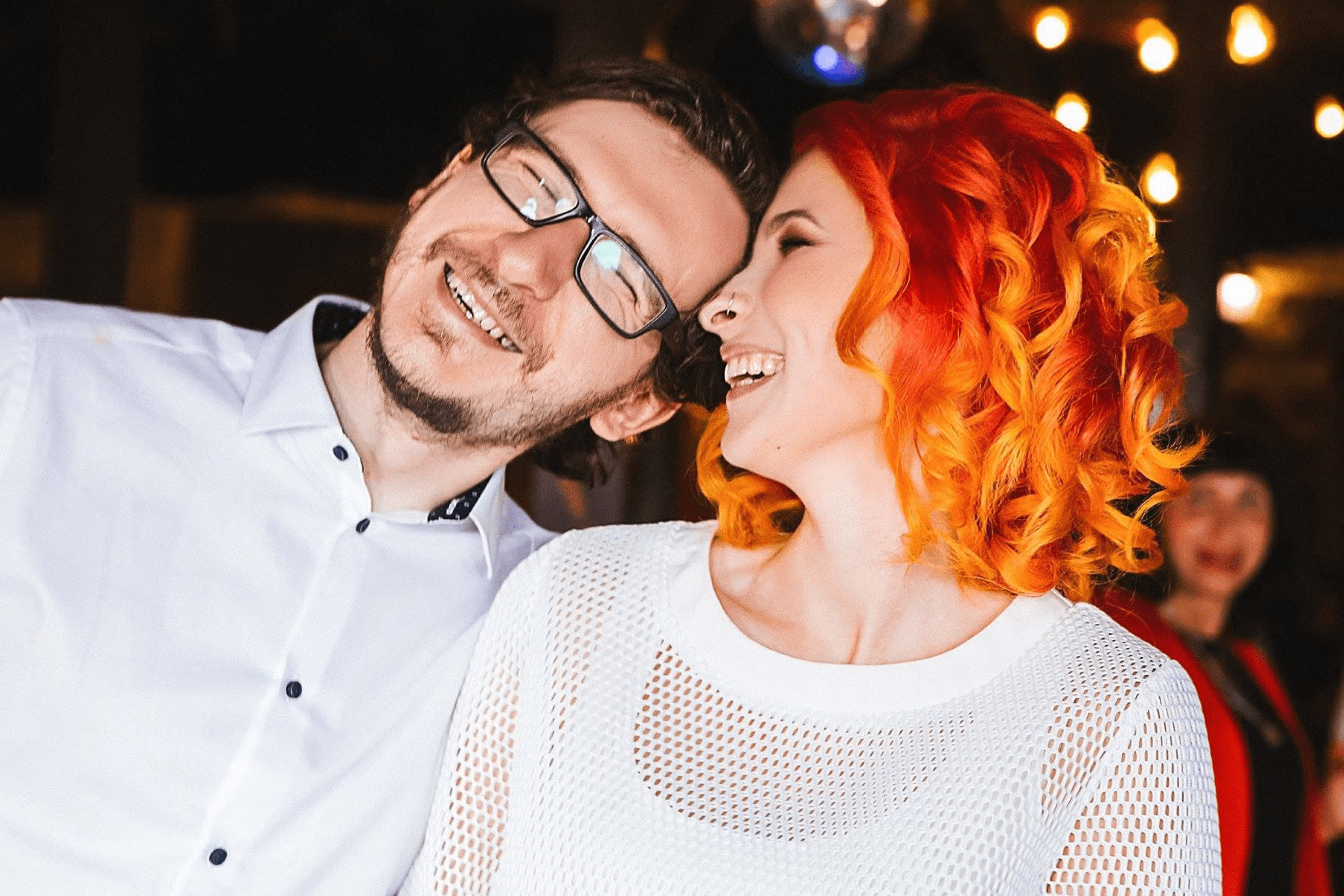 Niya Nikel with her husband Andrii at a Nicolas Jaar concert. Kyiv, 2017.