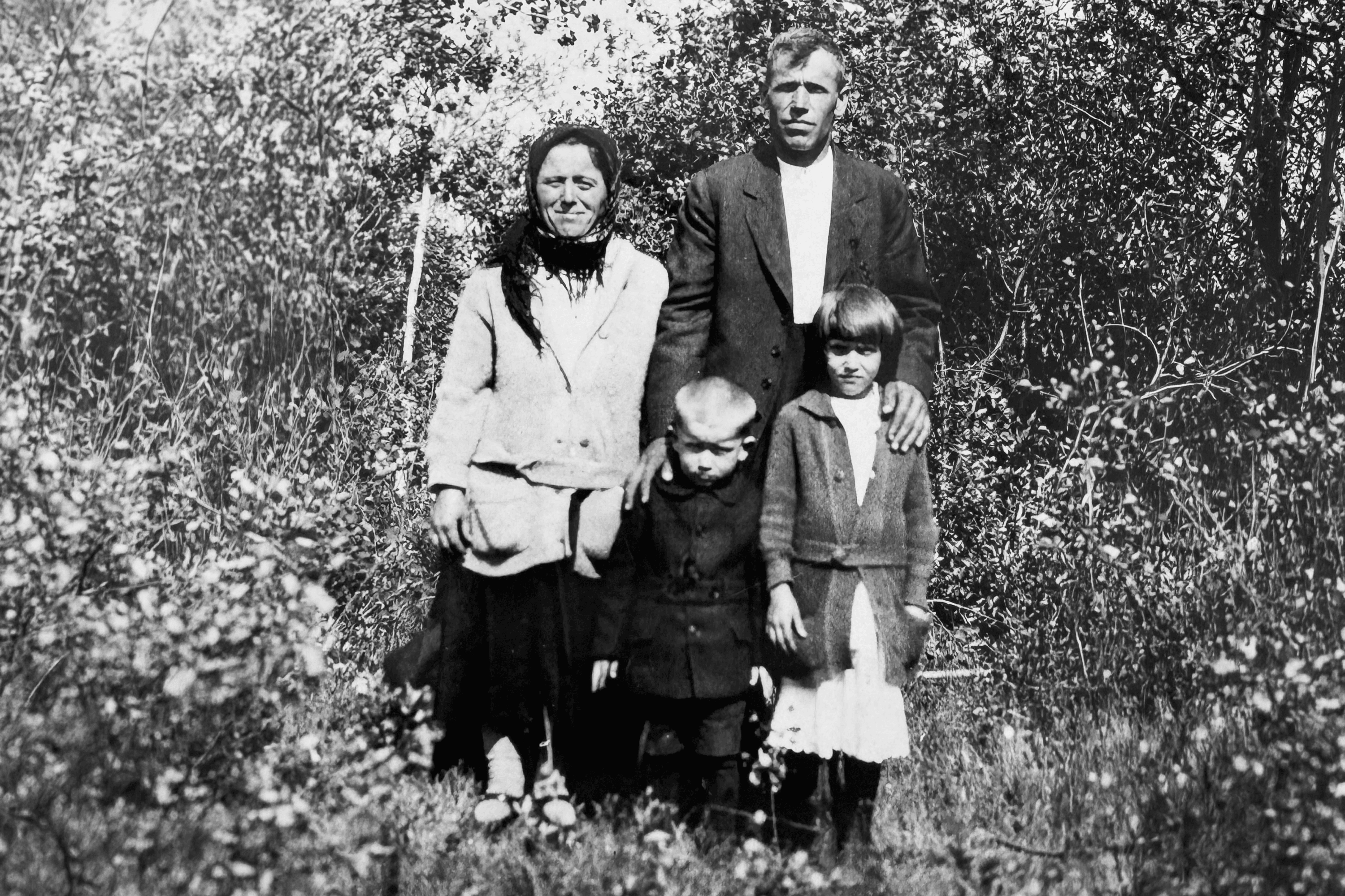Aksana and Alec Ostapowich with their children, Bella and Matt. Aksana and Alec are Pamela’s great-grandparents, and Bella is her grandmother.