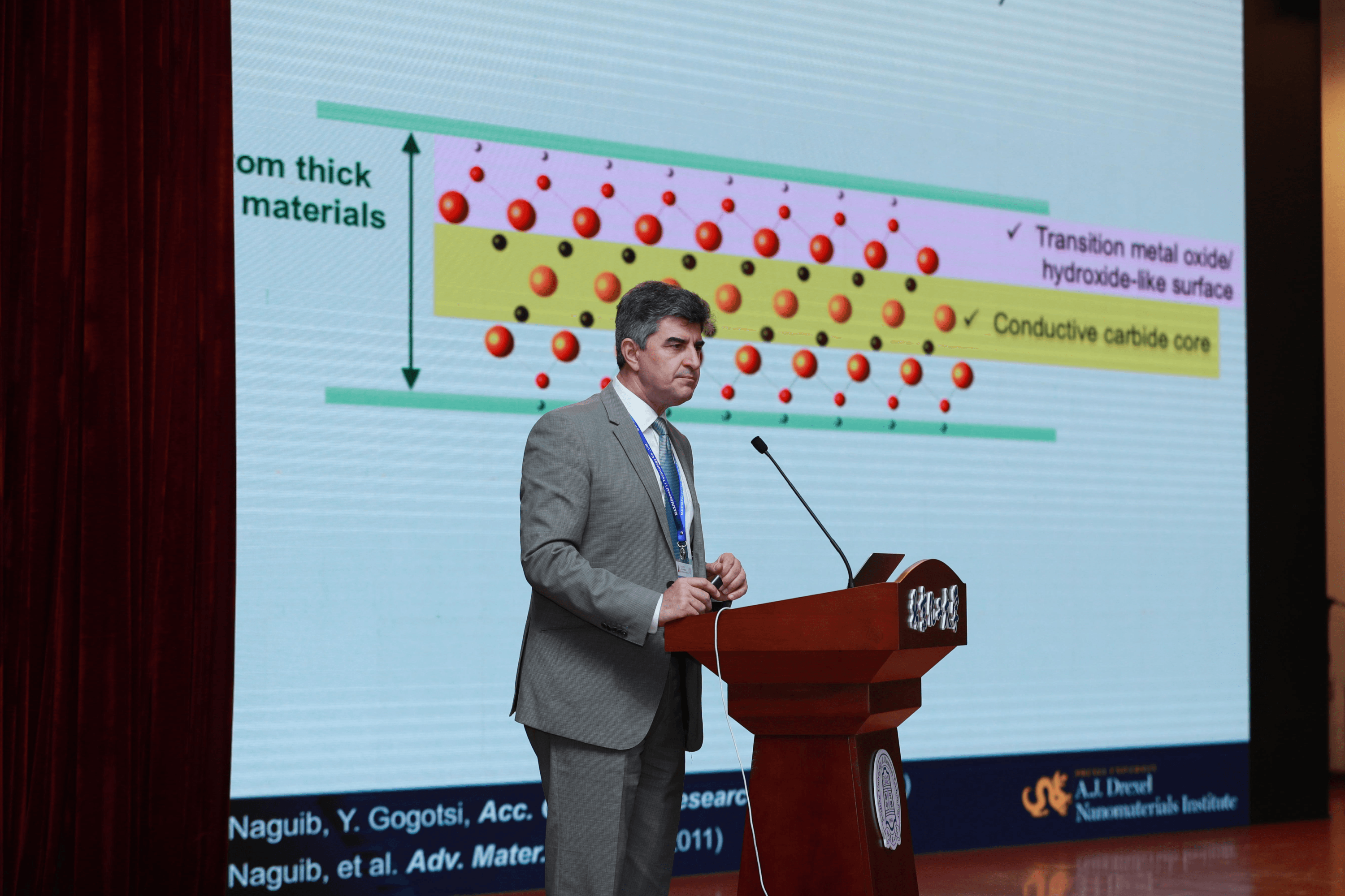 Yury Gogotsi during a lecture on MXenes at Ben-Gurion University in Israel. 2019.