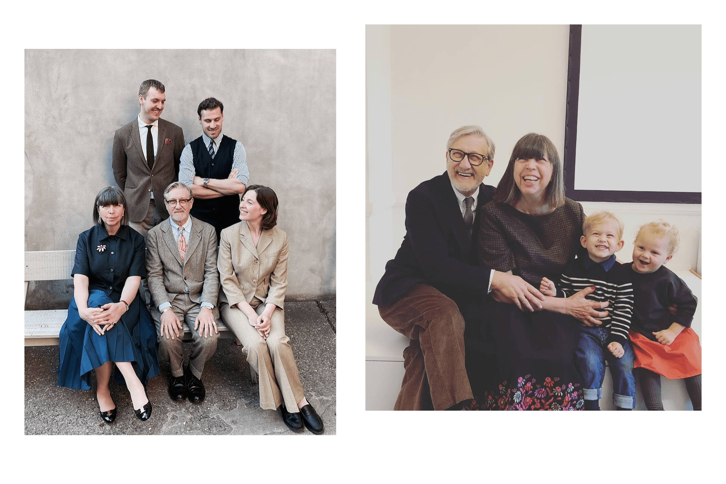 По колу за годинниковою стрілкою: Філіп, Ерік, Олександра та дружина Олена. Фото праворуч: Сергій Святченко з дружиною Оленою та онуками.