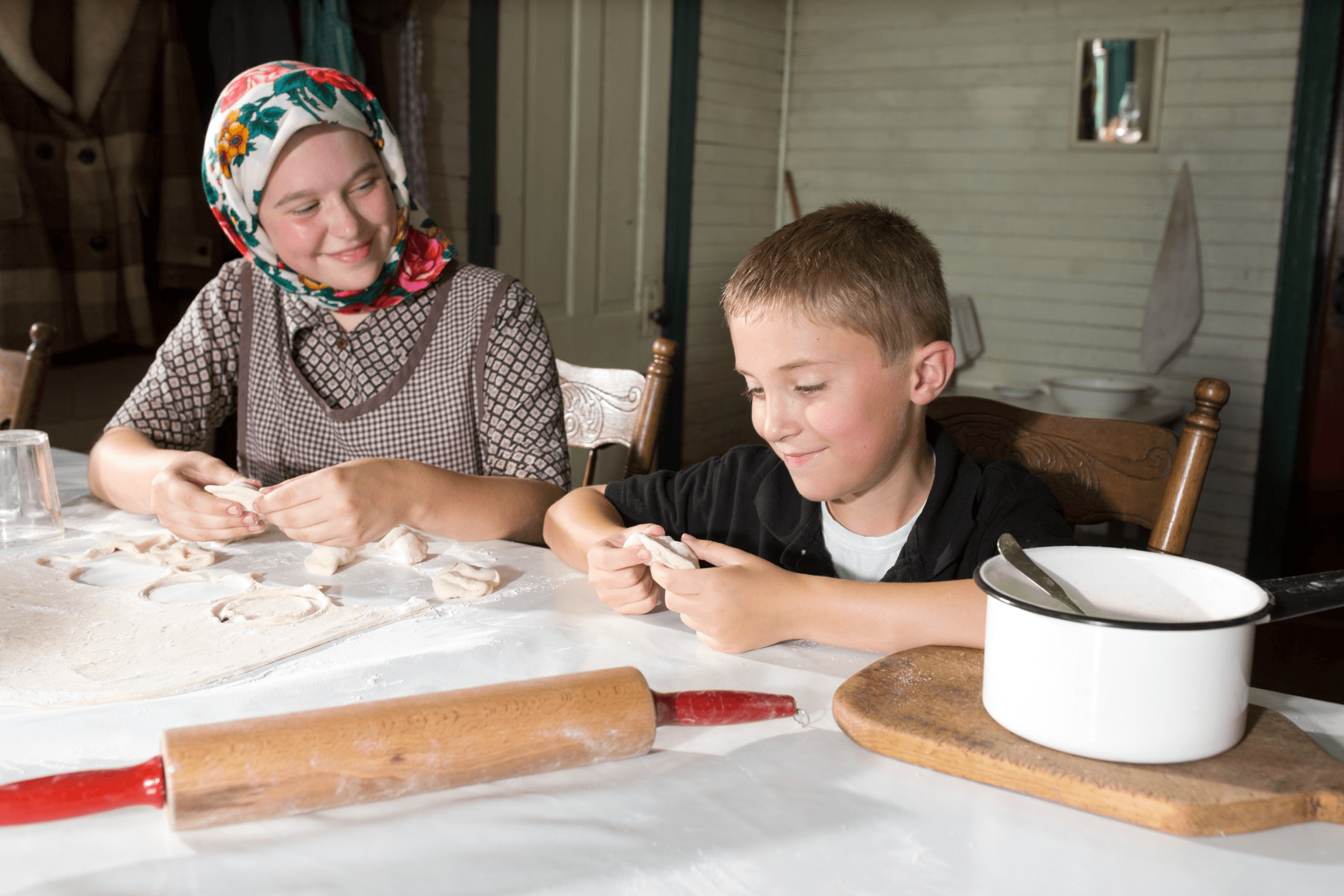 Cooking at the Ukrainian Cultural Heritage Village.
