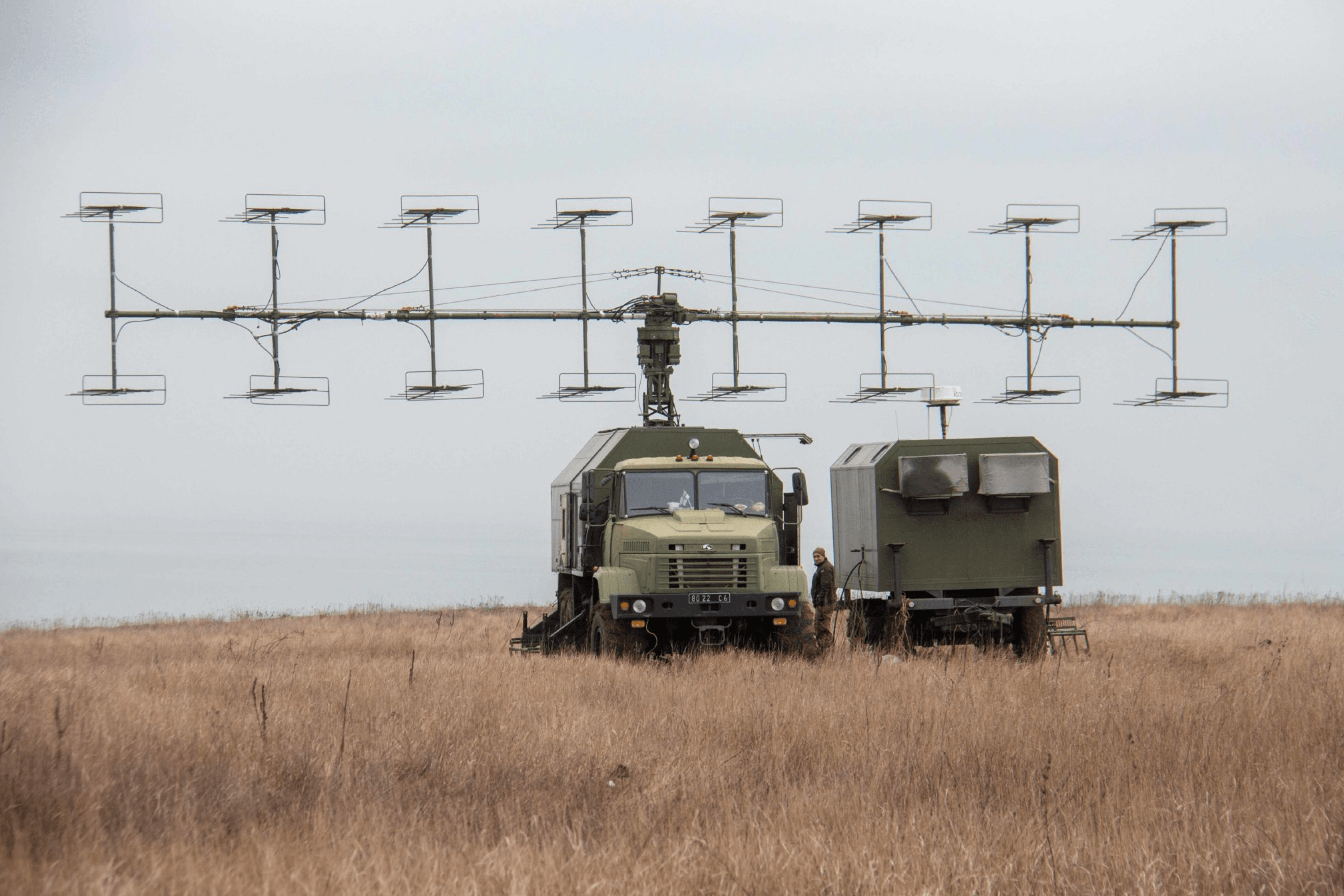 The Ukrainian P-18 Malakhit two-dimensional radar station. Location and date unknown.