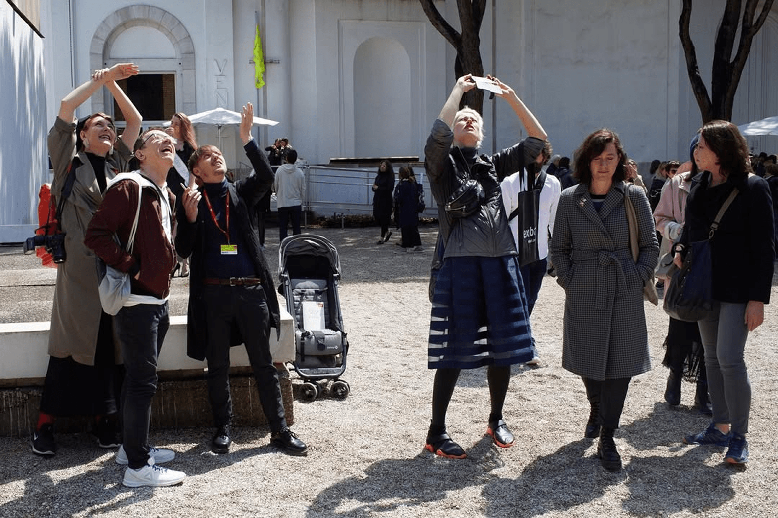 Waiting for “Mriya” in the Giardini gardens during the Venice Biennale. May 9, 2019.