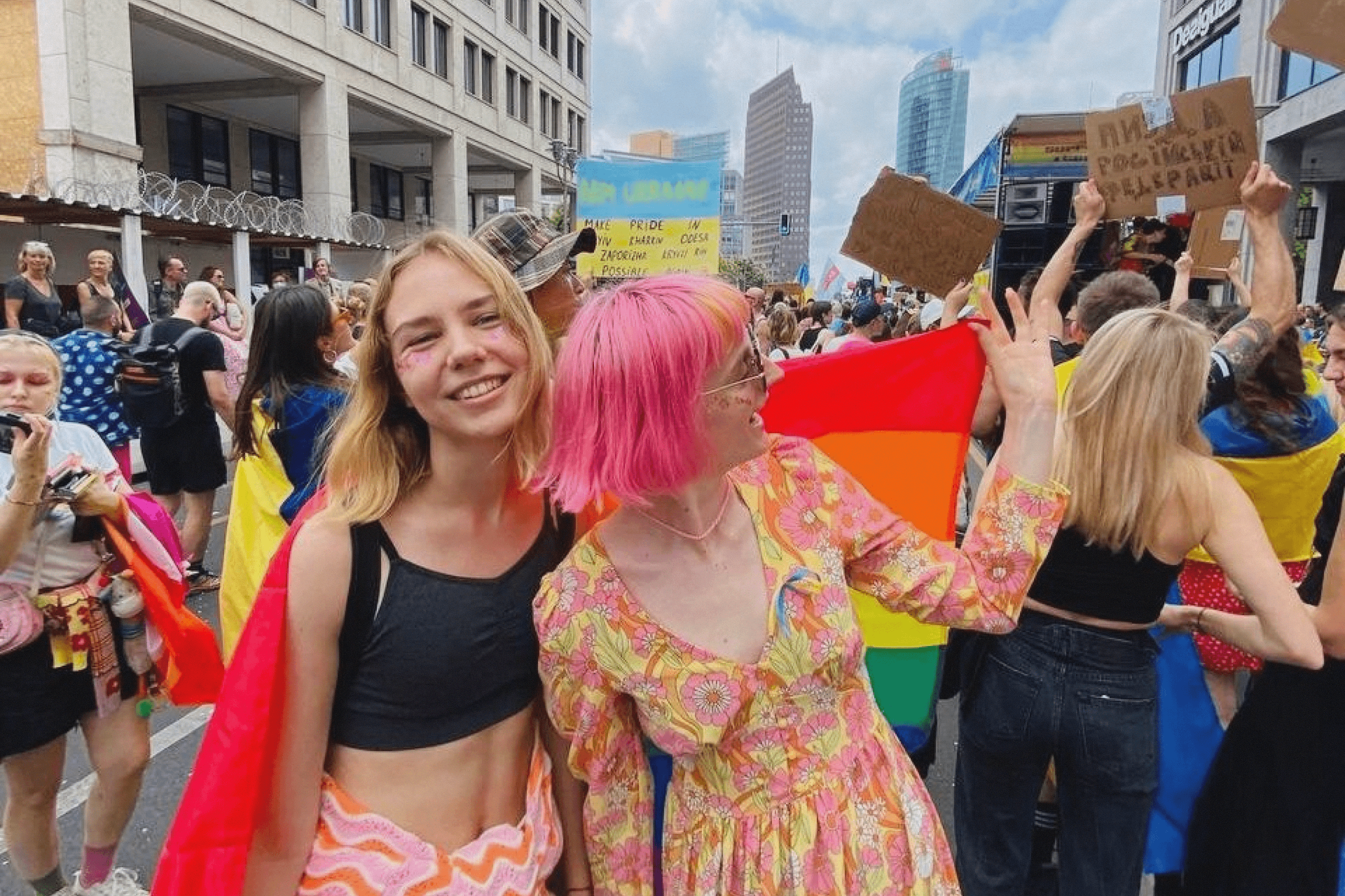 Members of the Martynka Foundation team during a Pride march.