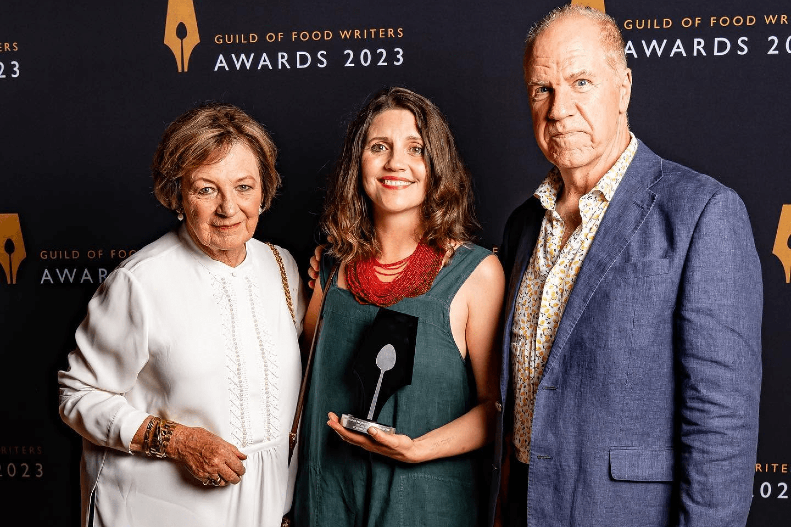 Olia Hercules receives the Guild of Food Writers’ Special Award for the Cook for Ukraine project. London, United Kingdom. September 2023.