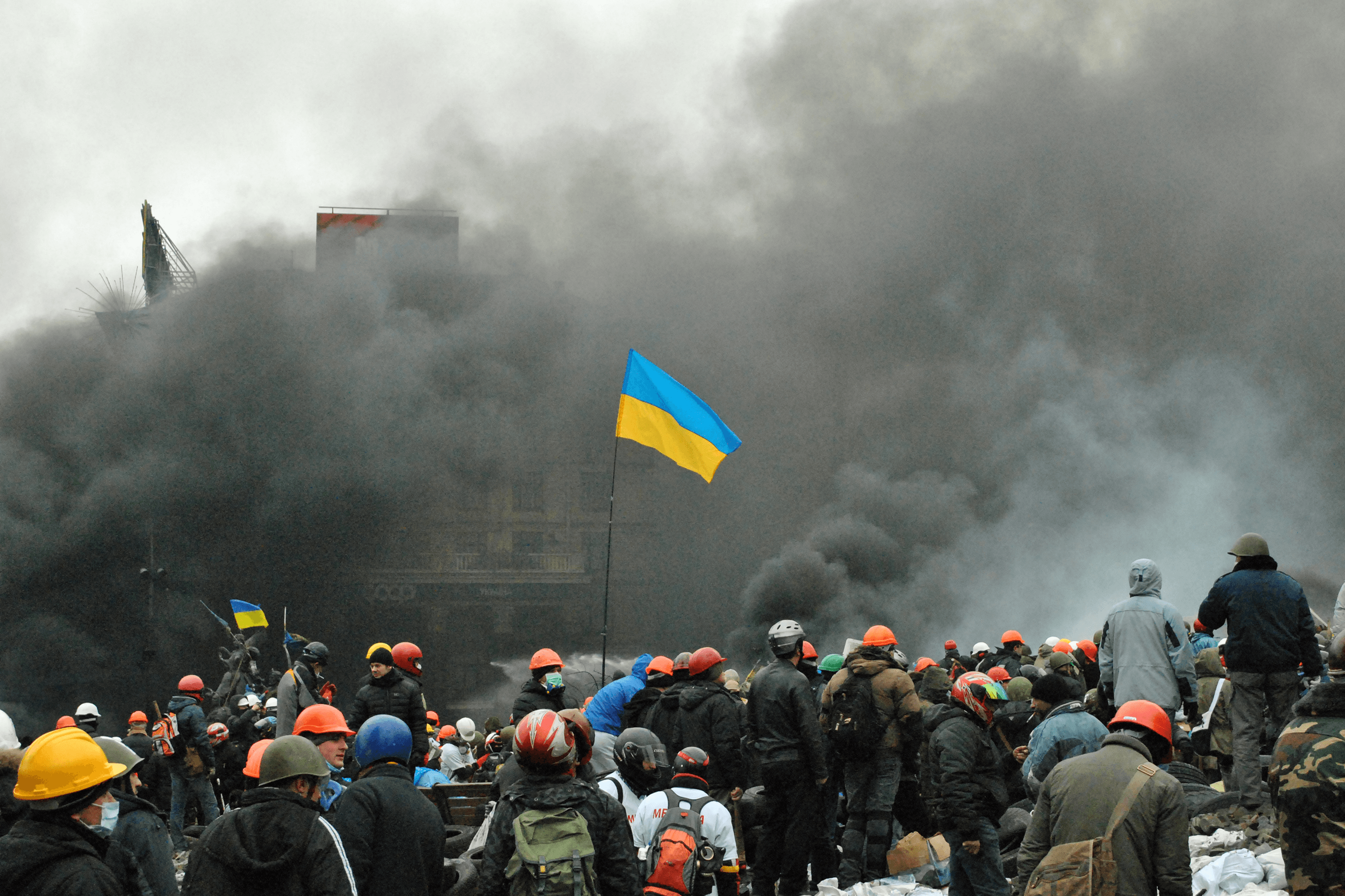 Protesters on Independence Square before the shootings on Instytutska Street began. Kyiv, February 20, 2014.