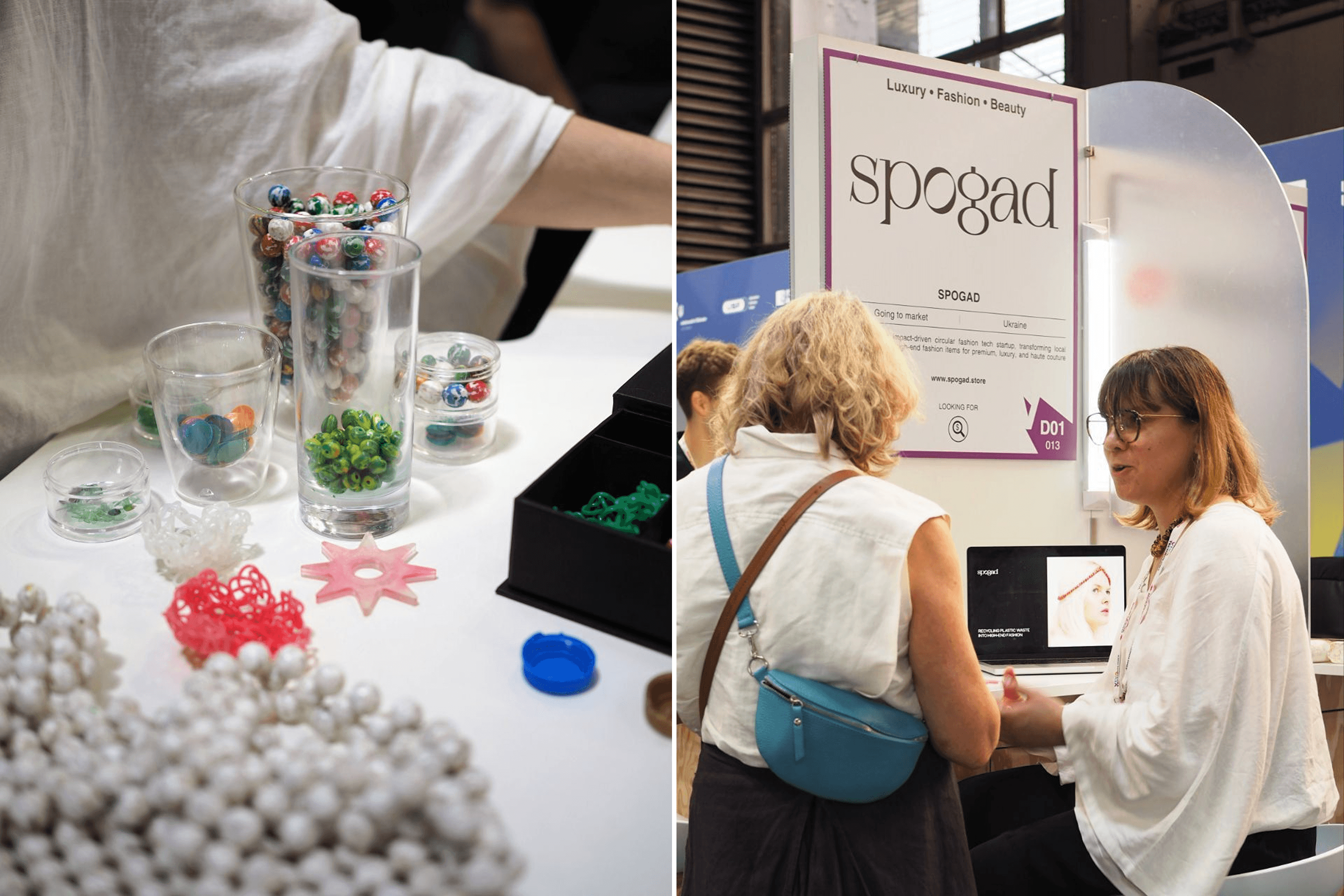The booth of the Ukrainian brand SPOGAD at the VivaTech technology exhibition in Paris.