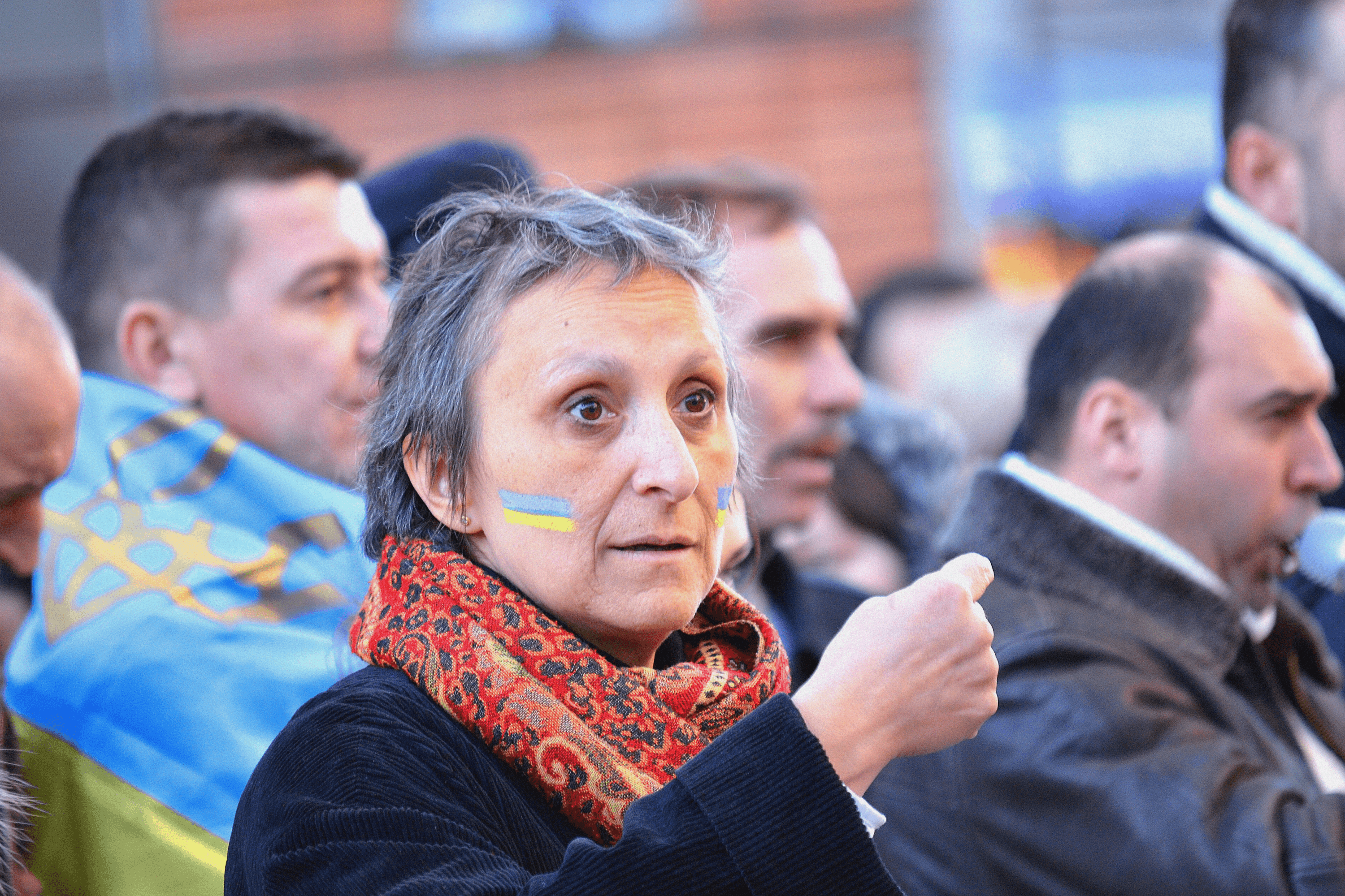 A rally in support of Euromaidan at Place Igor-Stravinsky in Paris. December 8, 2013.