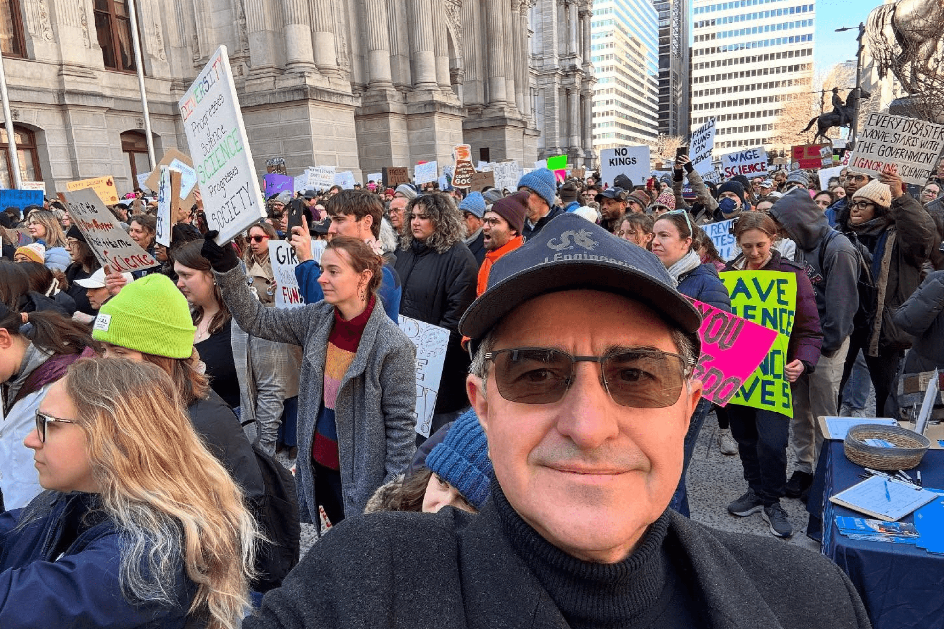 Yury Gogotsi during the Stand Up For Science rally in Philadelphia, USA. March 2025.