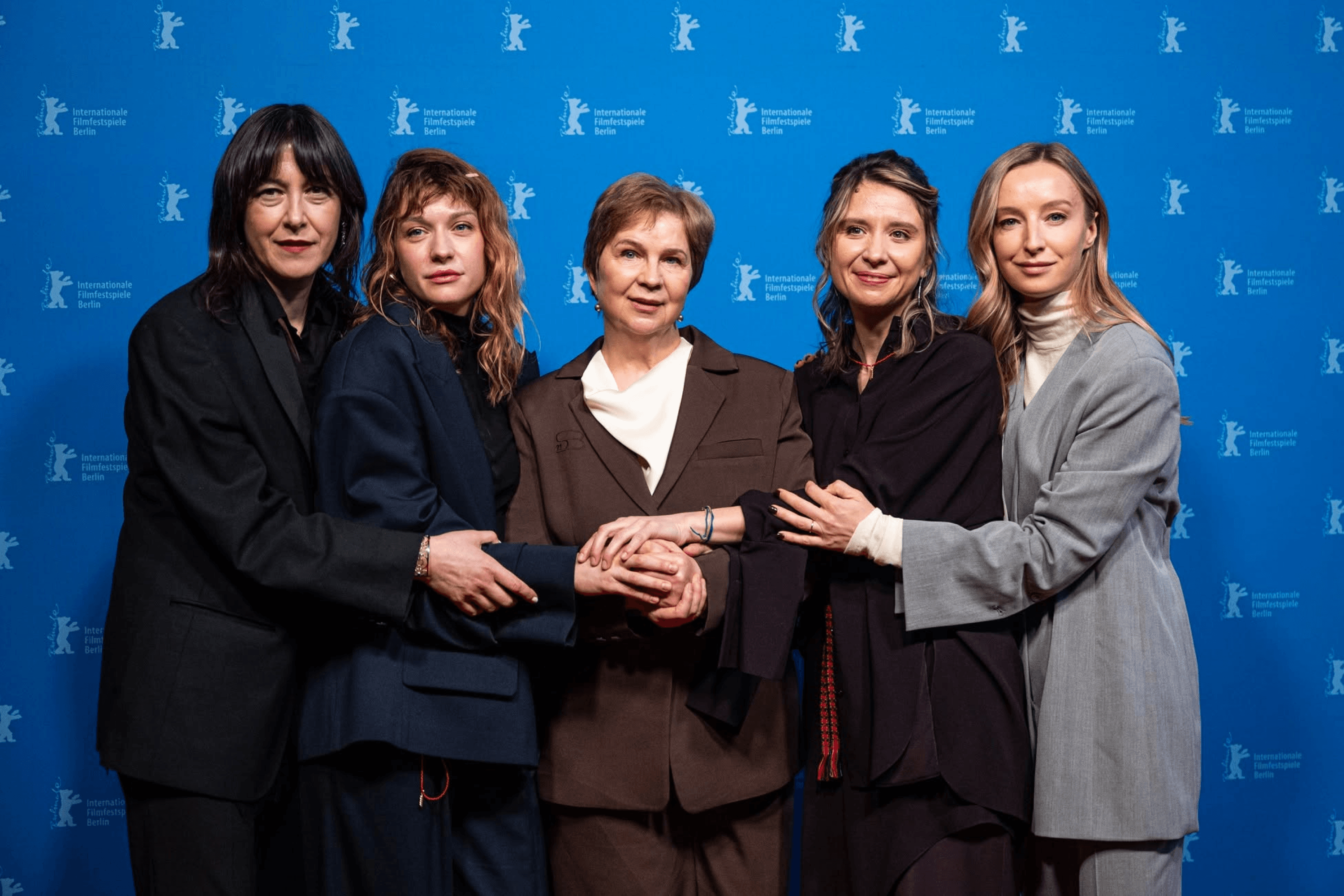 Ukrainian women from SEMA Ukraine at the Berlin International Film Festival, where they presented Alisa Kovalenko’s documentary film “Traces.” February 17, 2026.