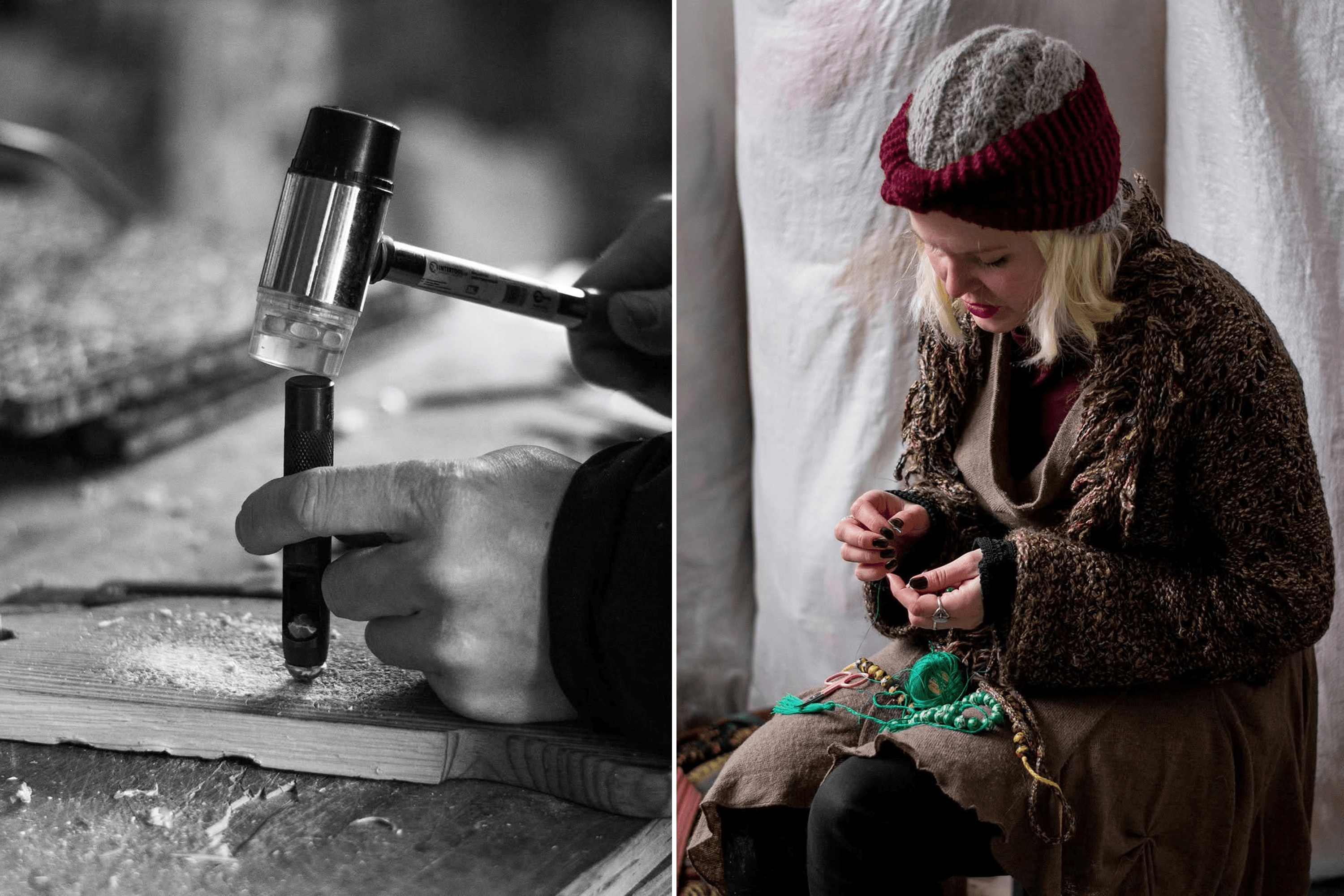 Craftswoman Taia works on a piece for Spogad.