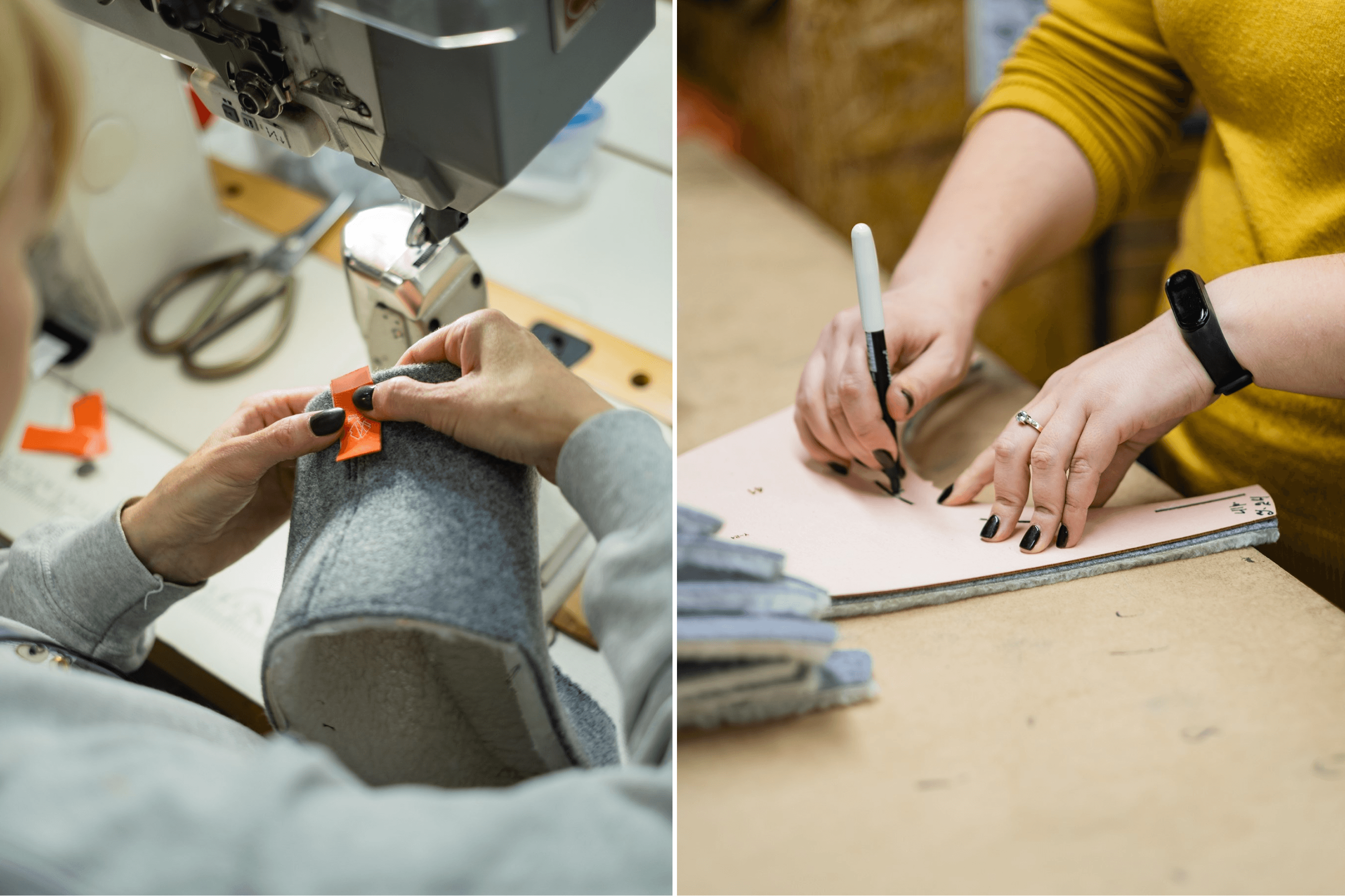 The production process of Dodo Socks slippers.