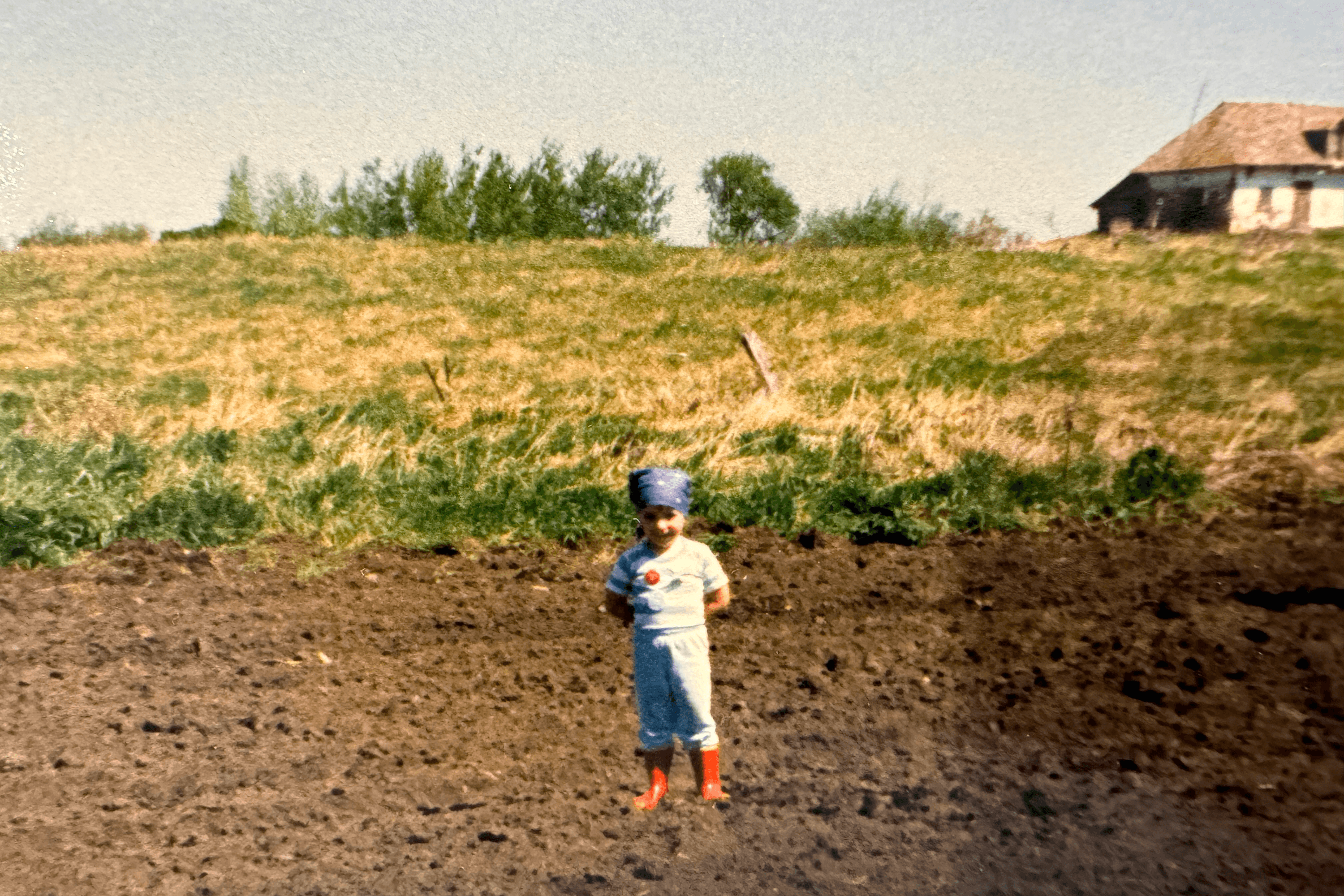 Pamela in the garden near the family homestead of her great-great-grandparents near Sheho, Saskatchewan.
