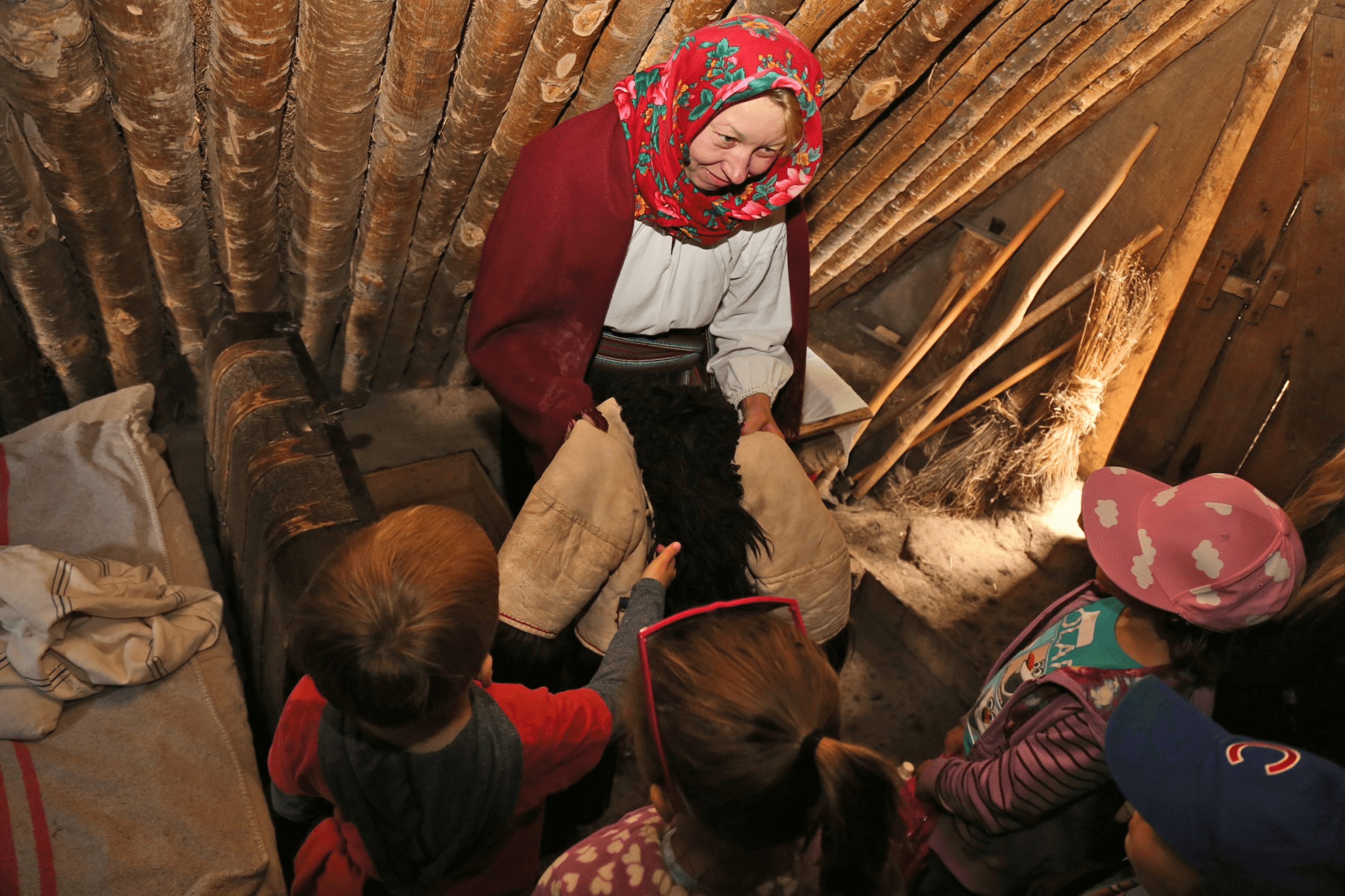 Women wearing colorful kokum scarves.