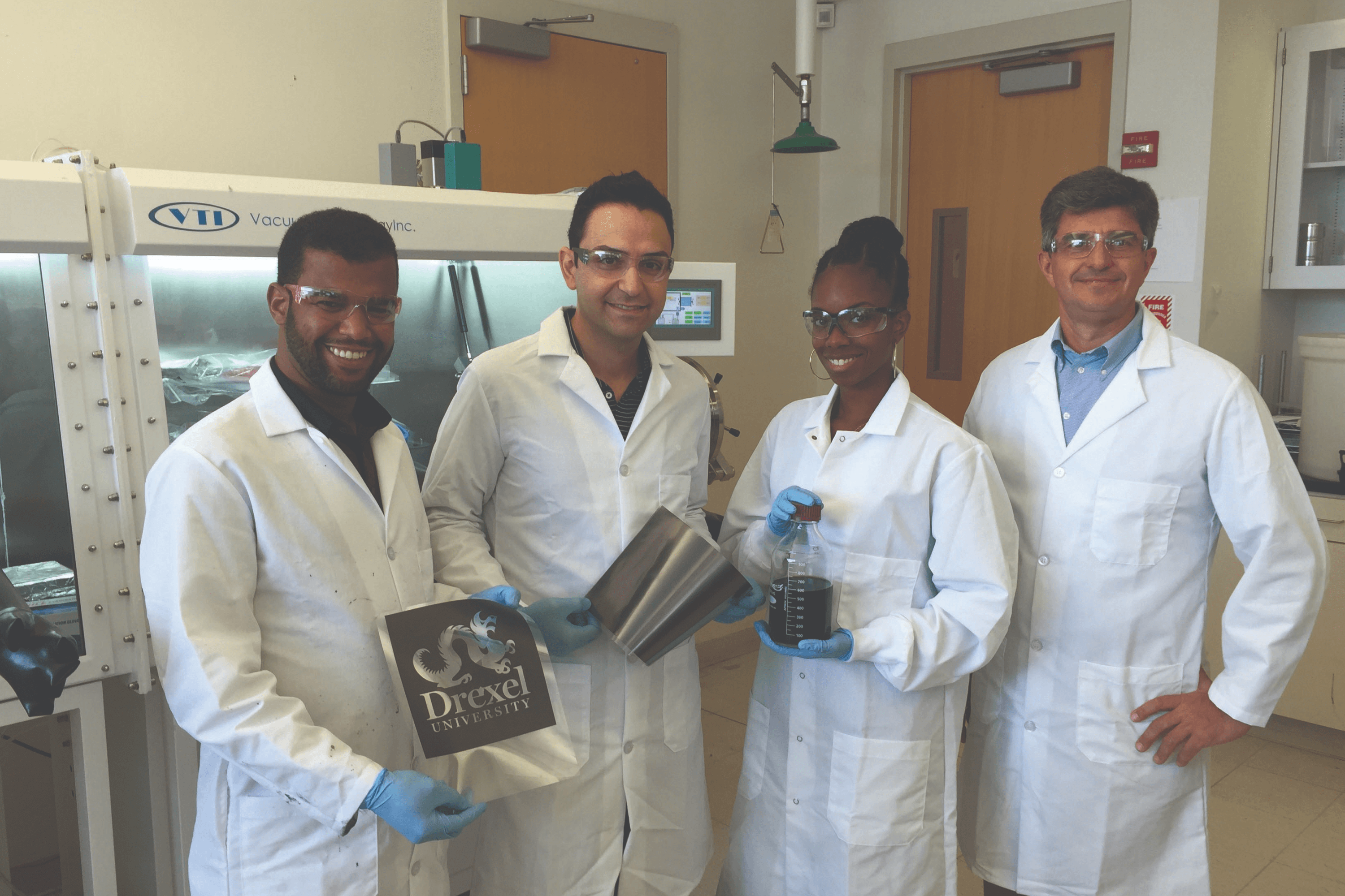 Yury Gogotsi with colleagues at the Drexel Nanomaterials Institute. 2010s.