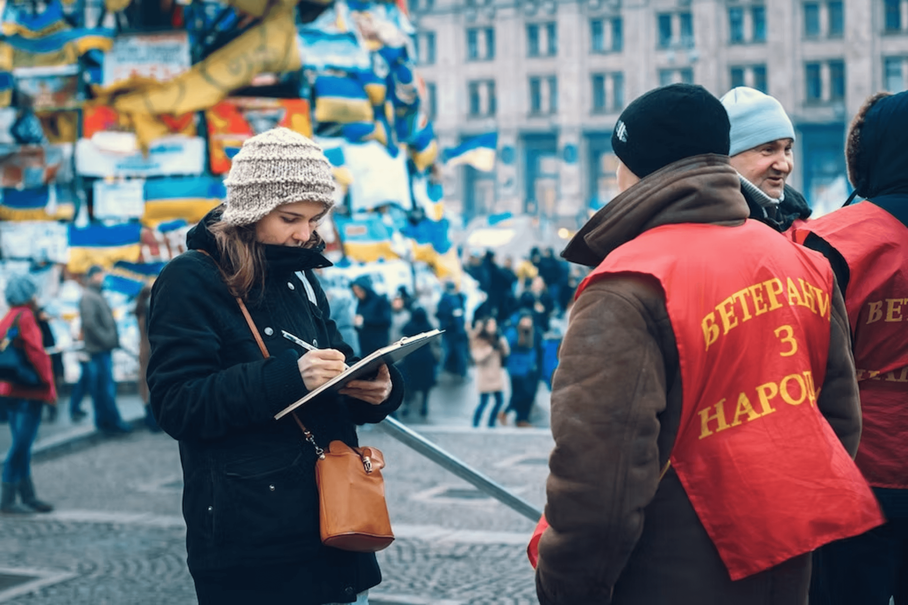Works from Lesia Khomenko’s Drawing on the Maidan series. 2013–2014.