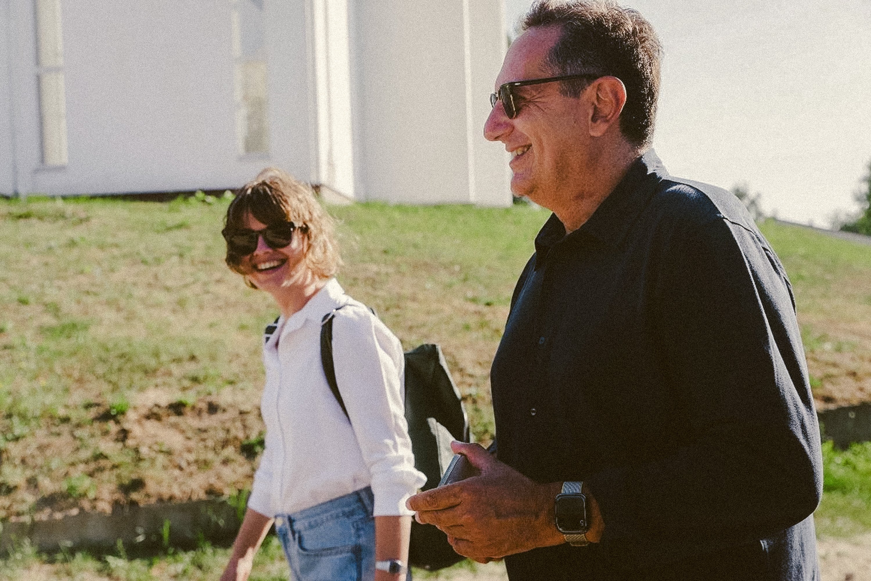 Yaryna Grusha and editor-in-chief of the Italian pro-Ukrainian media holding Linkiesta, Christian Rocca. Ukraine, 2023.