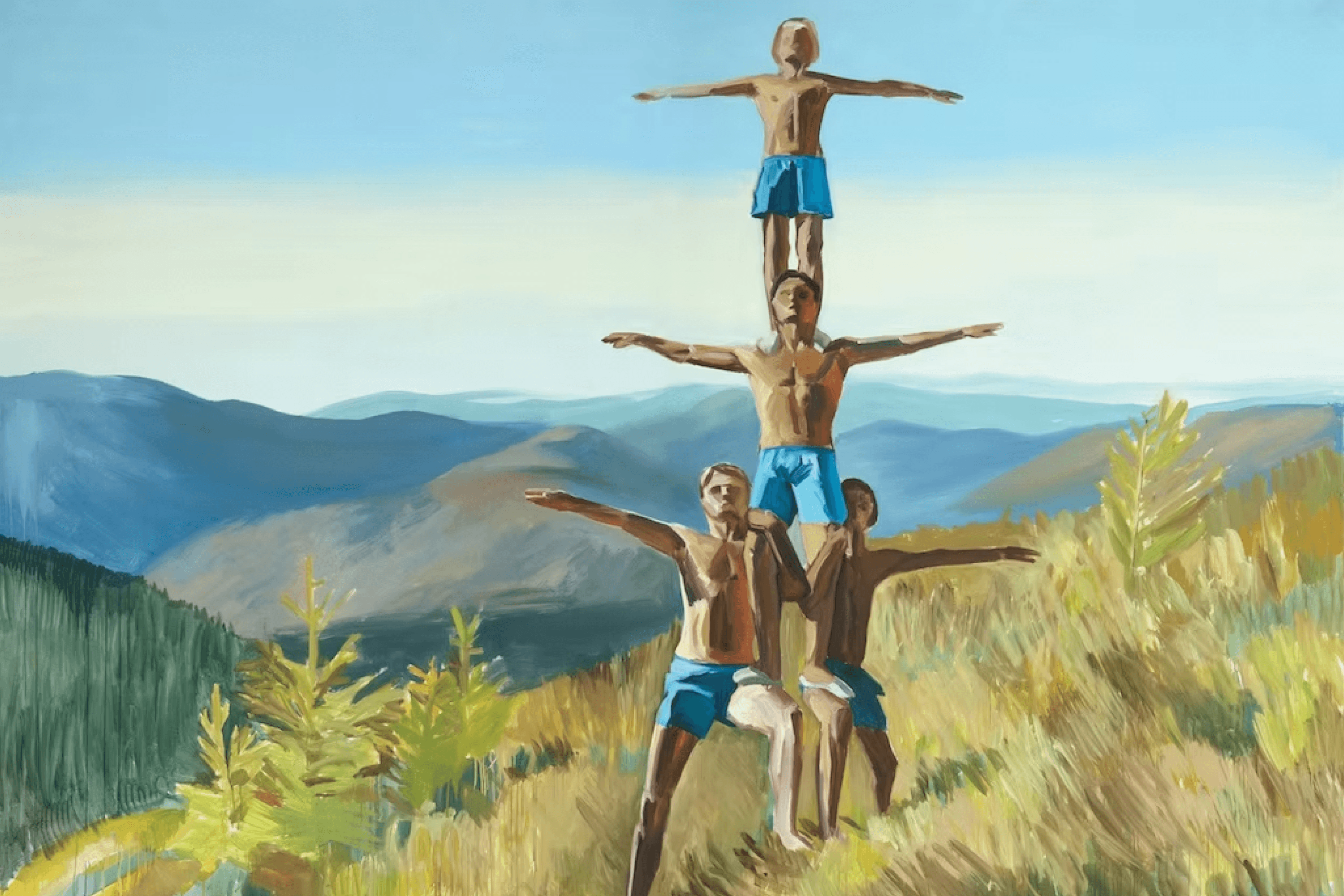 A painting from Lesia Khomenko’s Wonderland series, exploring the transformation of the Carpathian landscape. 2008–2010.