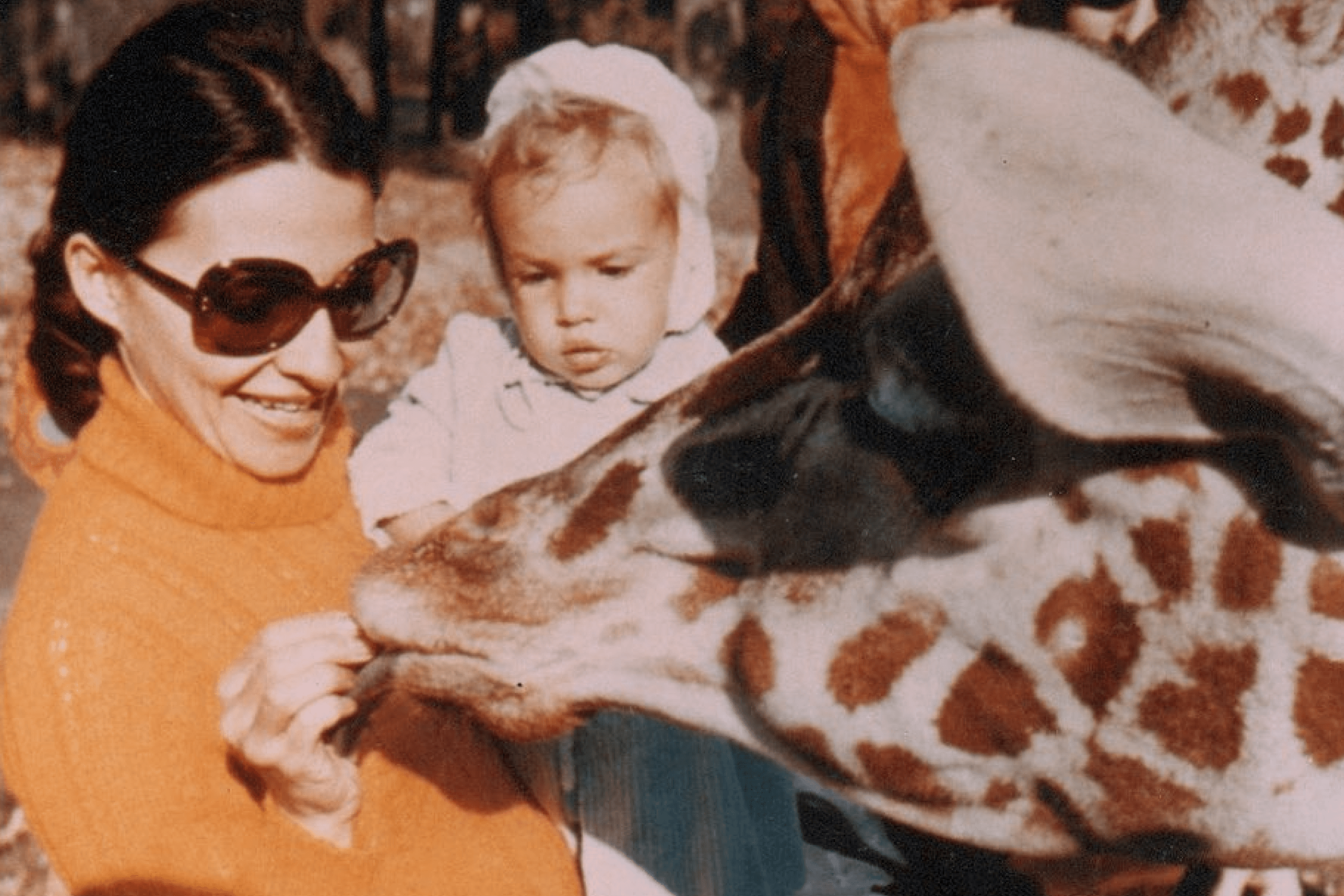 Little Maya Hayuk with her mother.