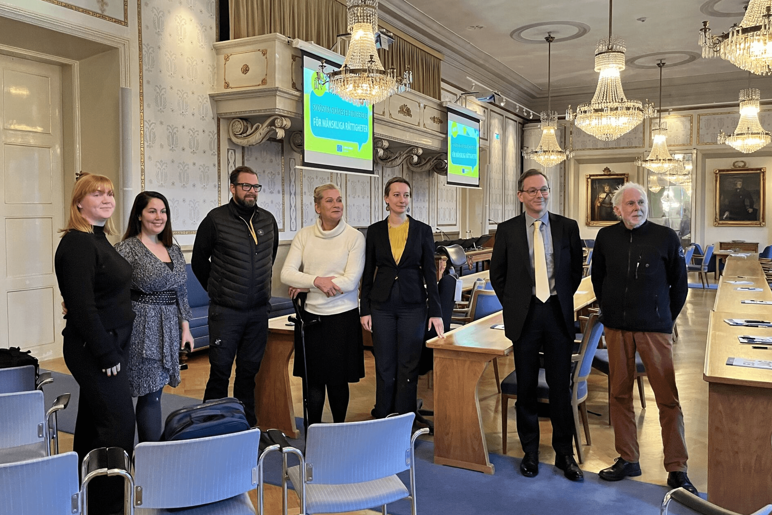 Svitlana Odynets speaks at a human rights conference in Sweden dedicated to supporting Ukraine. December 14, 2022.