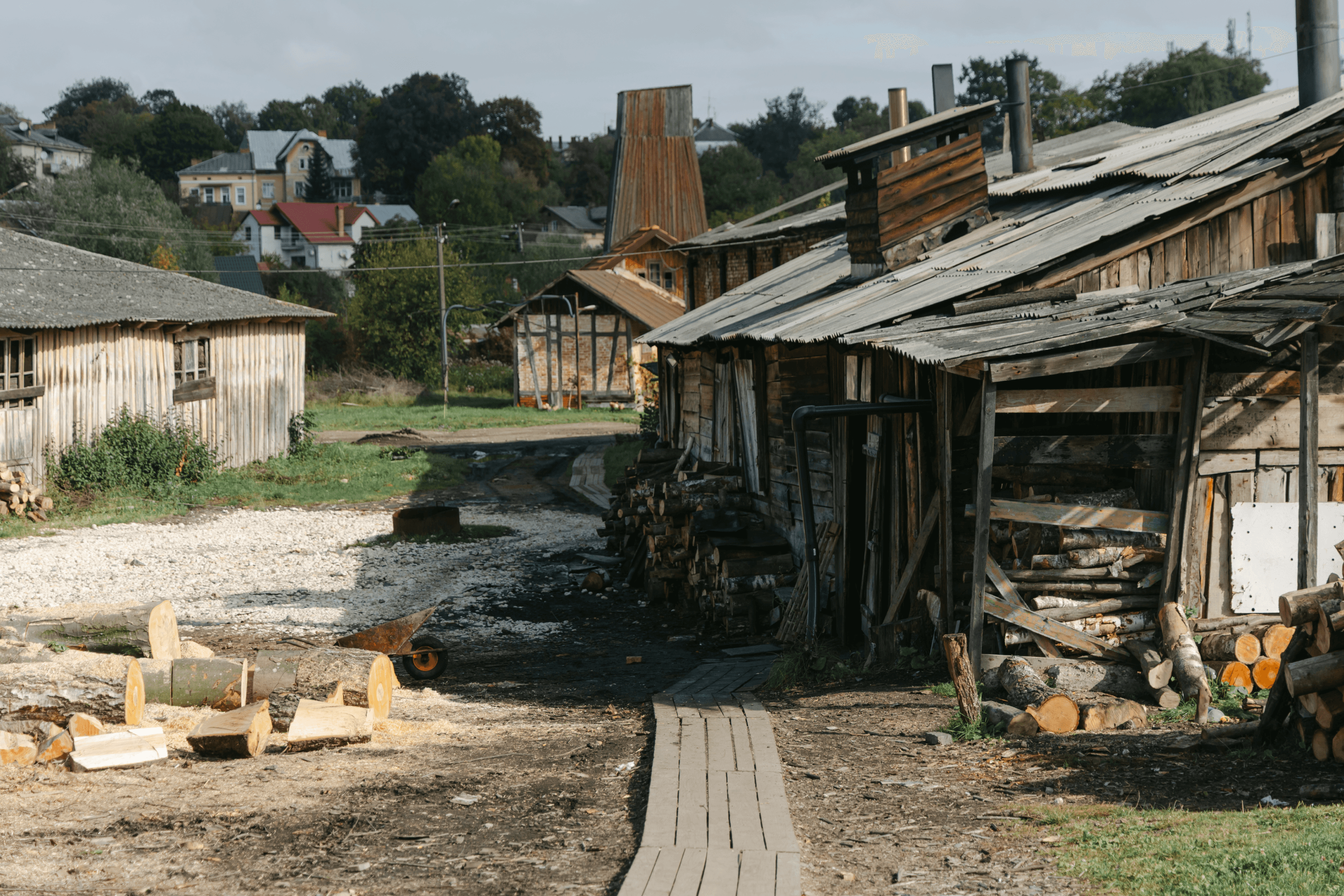 The path from the evaporation workshop to the salt reservoir, where the brine settles.