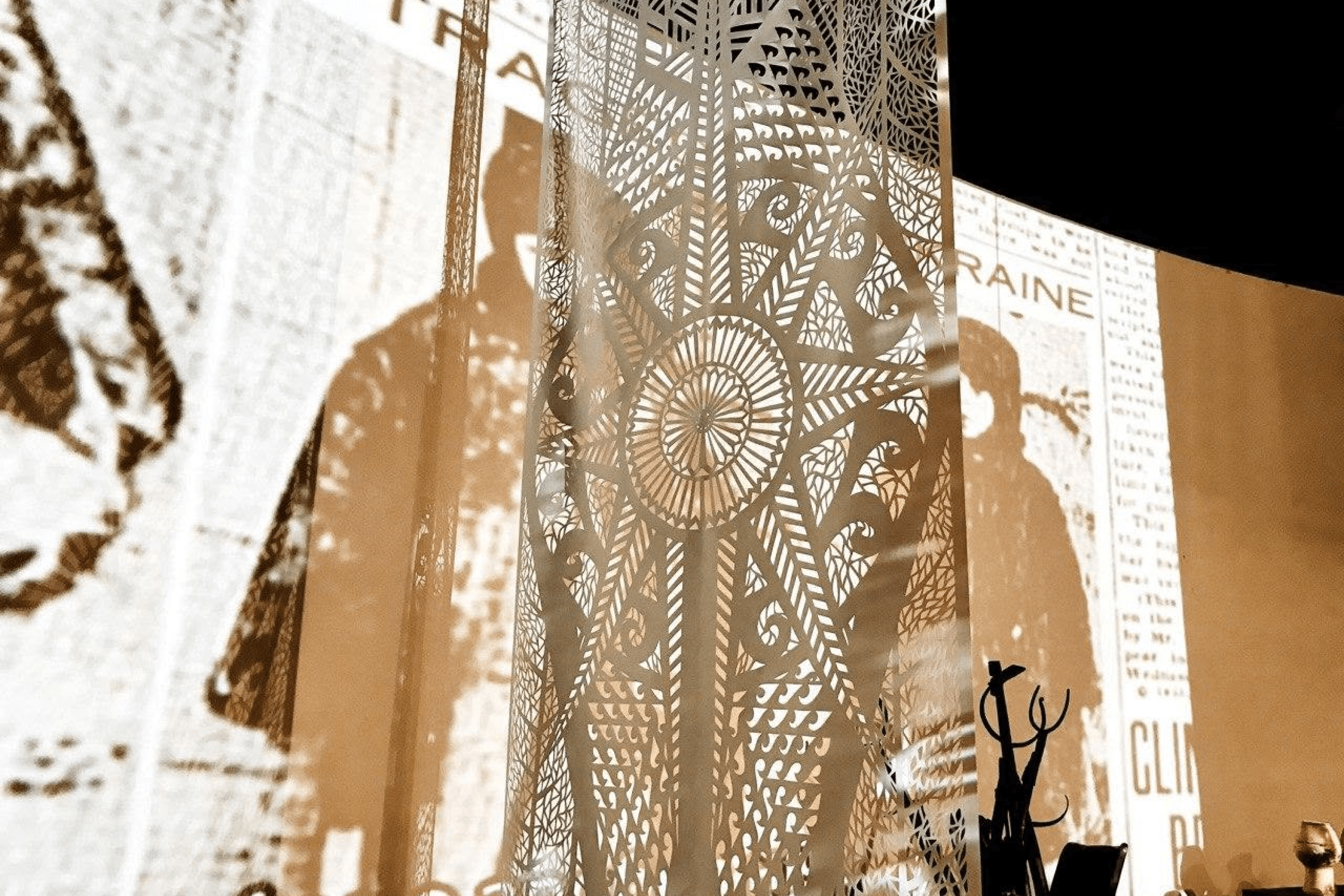 The vytynanky of Ukrainian artist Daria Alyoshkina at the Lace of Memory exhibition at the National Museum of the Holodomor. Kyiv, 2019.