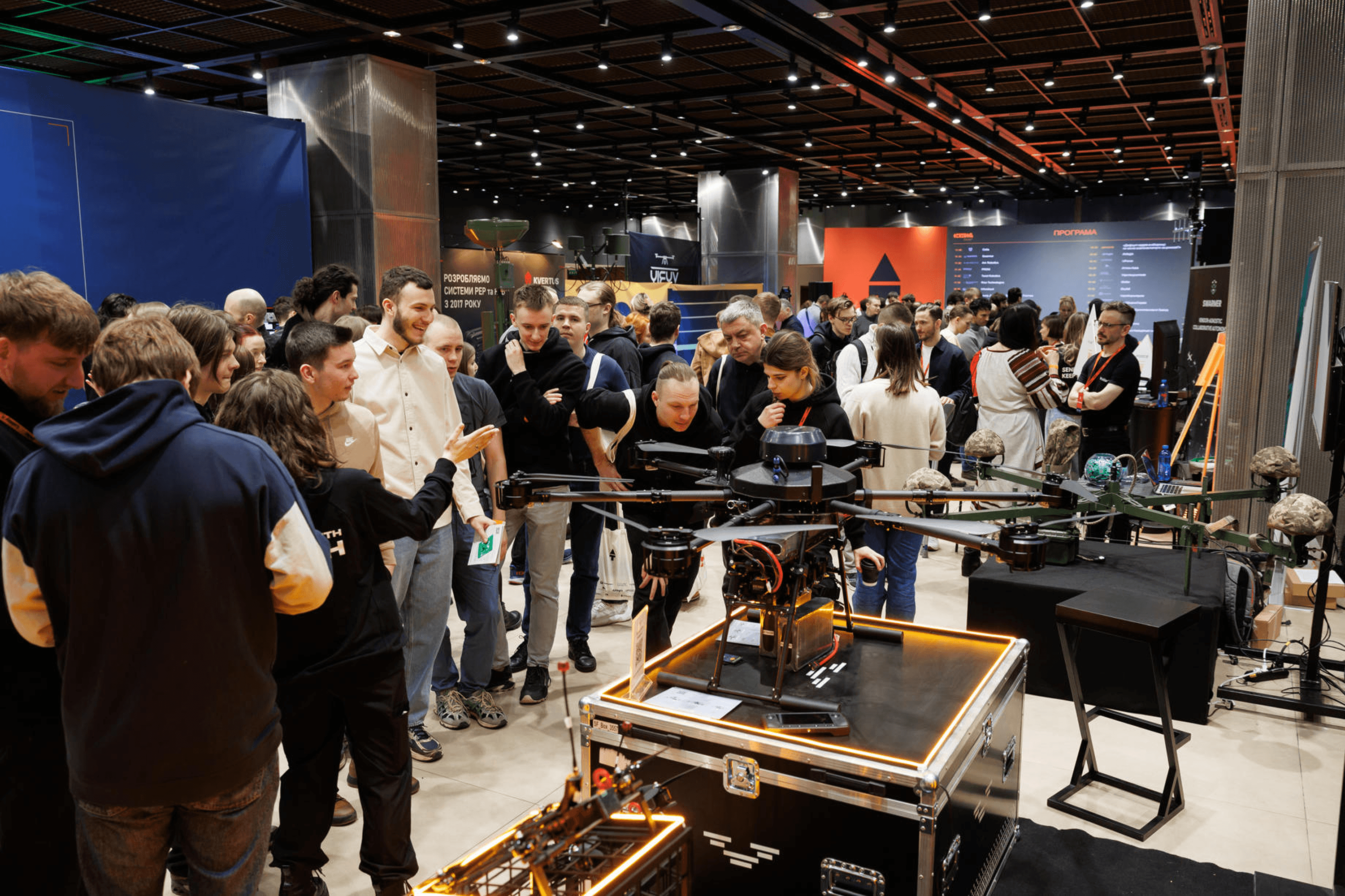 Participants at the Arsenal of Talent career fair organized by DOU and Lobby X, which brought together employers and job seekers in the Defense Tech sector.