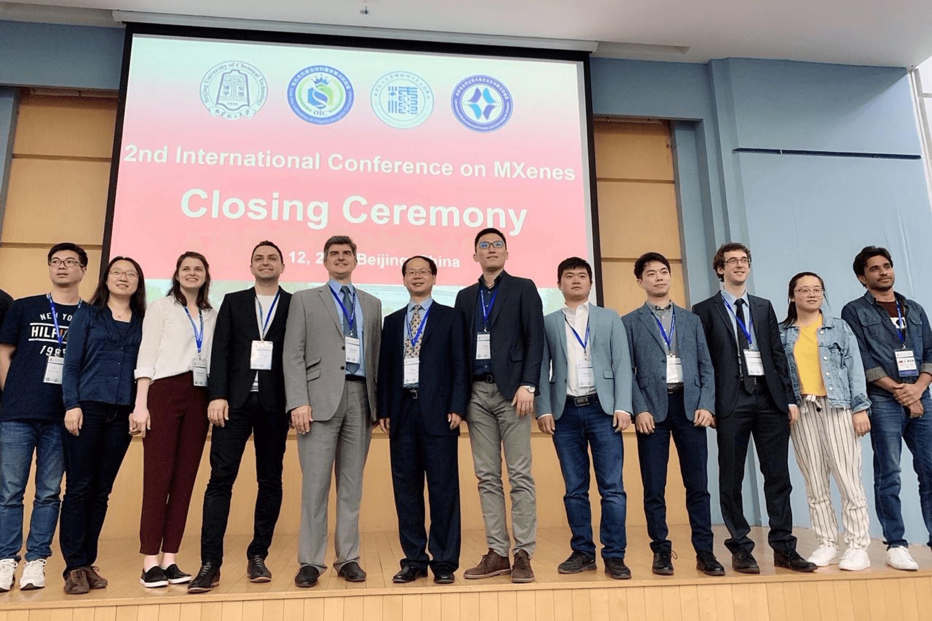 Yury Gogotsi and participants of the 2nd International Conference on MXenes during the closing ceremony. Beijing, China. 2019.