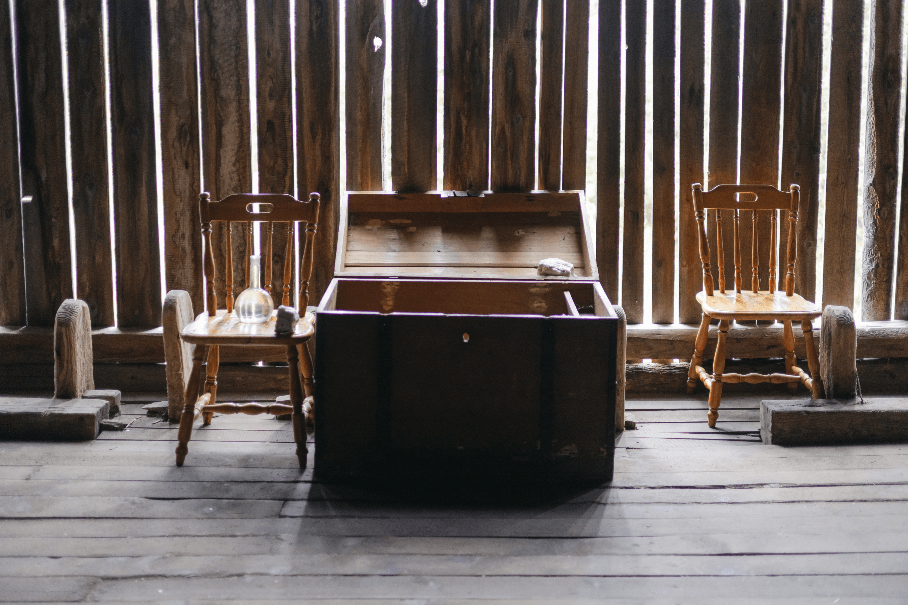 A chest gifted to the Drohobych Saltworks after the filming of the movie"Dovbush" on its premises.